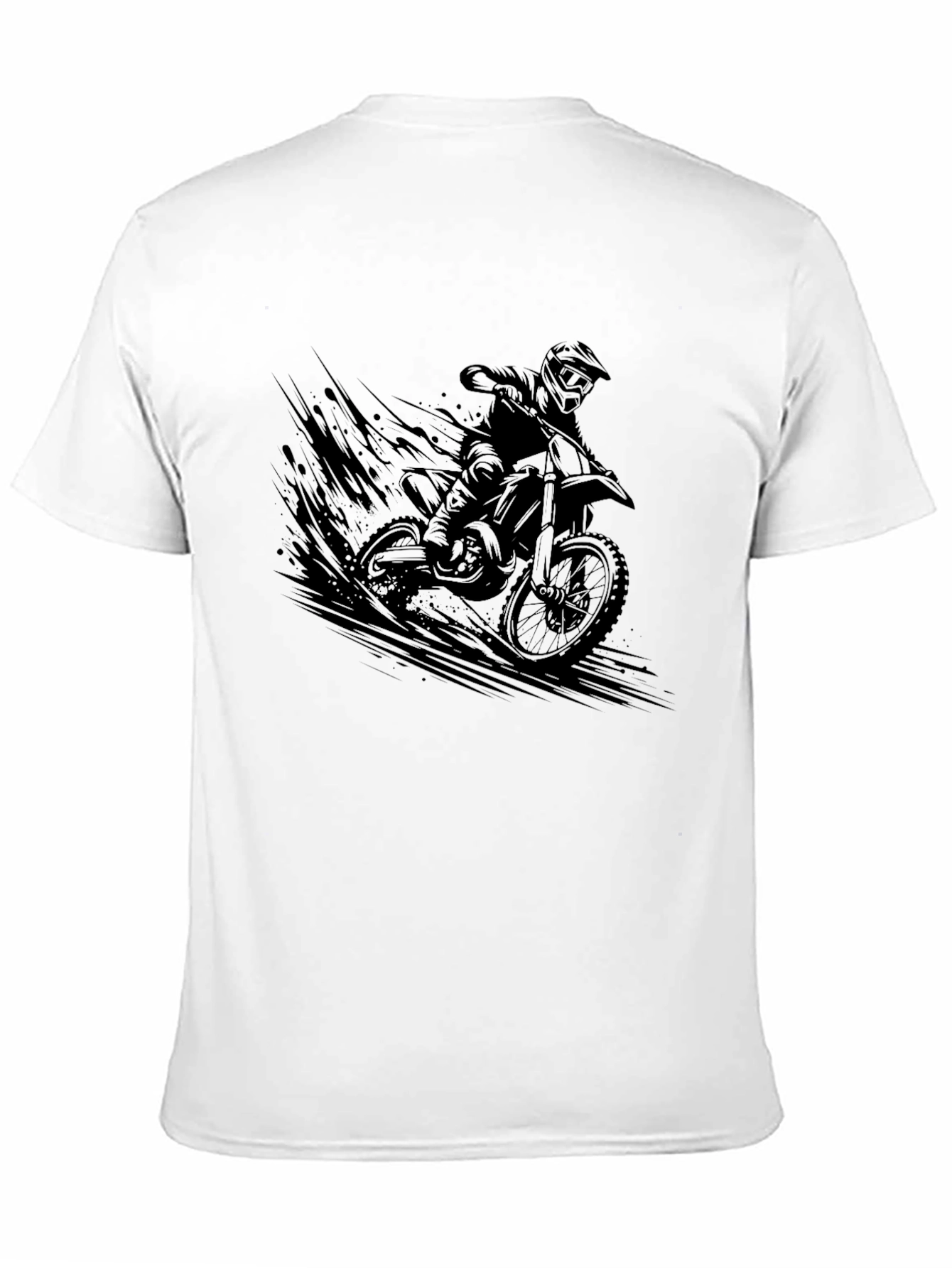 Black Motorcross Rider Graphic Black T-Shirt view 11