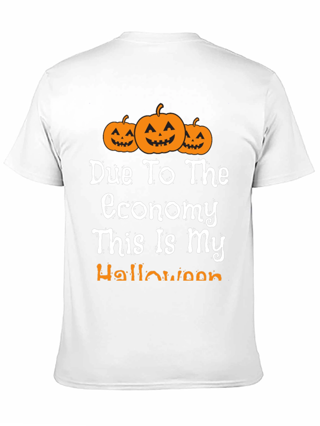 Black Funny Halloween Economy Pumpkin T-Shirt view 11