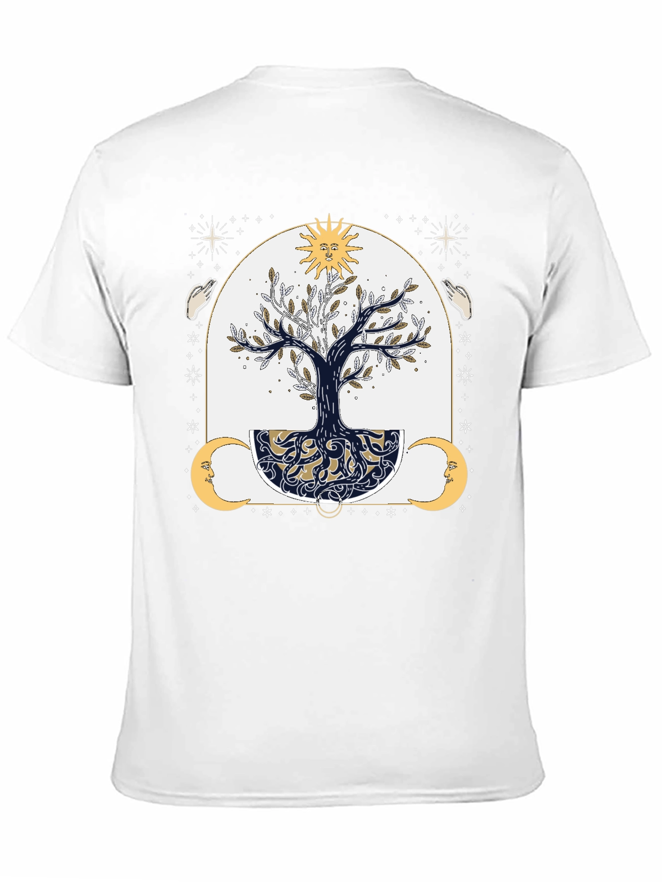 Black Mystic Tree Graphic Tee - Sun, Moon, and Stars view 11