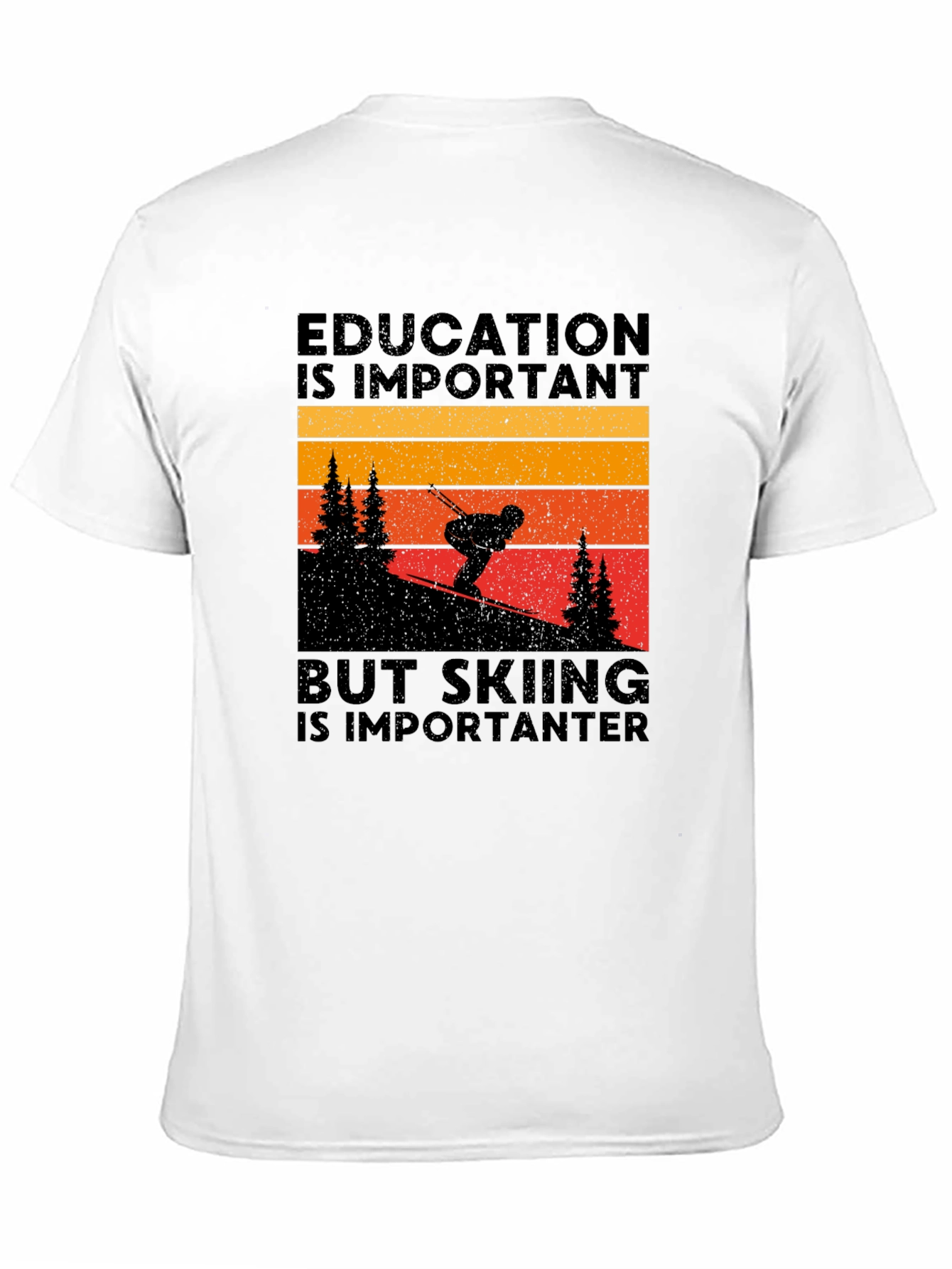 Black Skiing is Importanter Graphic Tee view 11