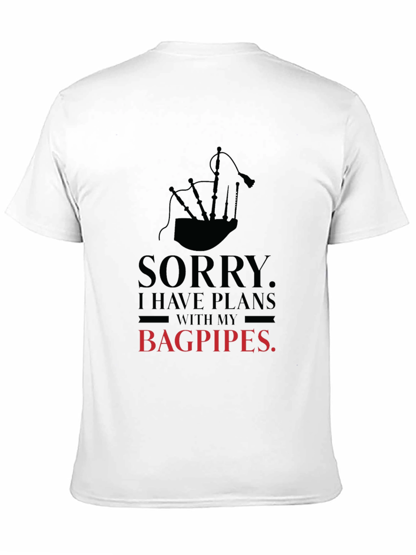 Black Bagpipes Plans T-Shirt - Scottish Music Tee view 11