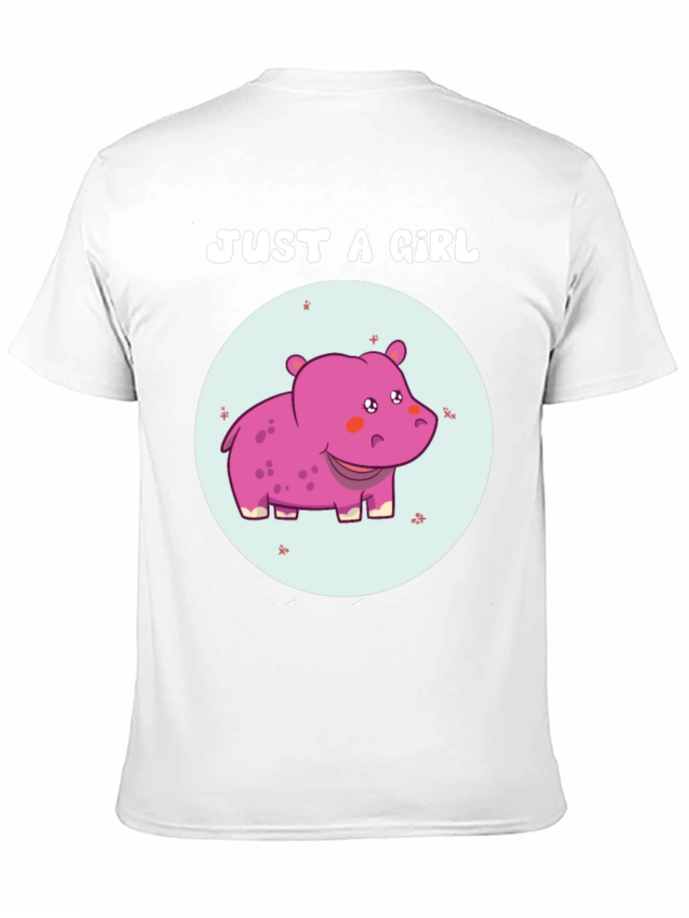 Black Just A Girl Hippo T-Shirt Cute Animal Graphic Tee view 11