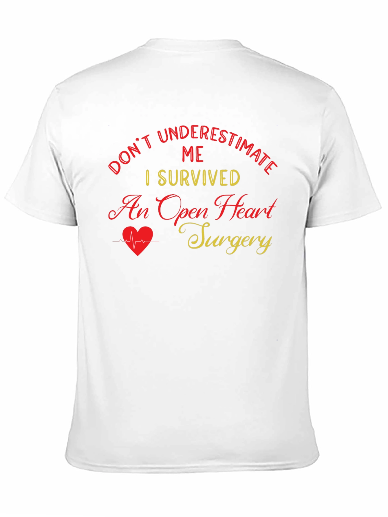 Black I Survived Open Heart Surgery Black T-Shirt view 11