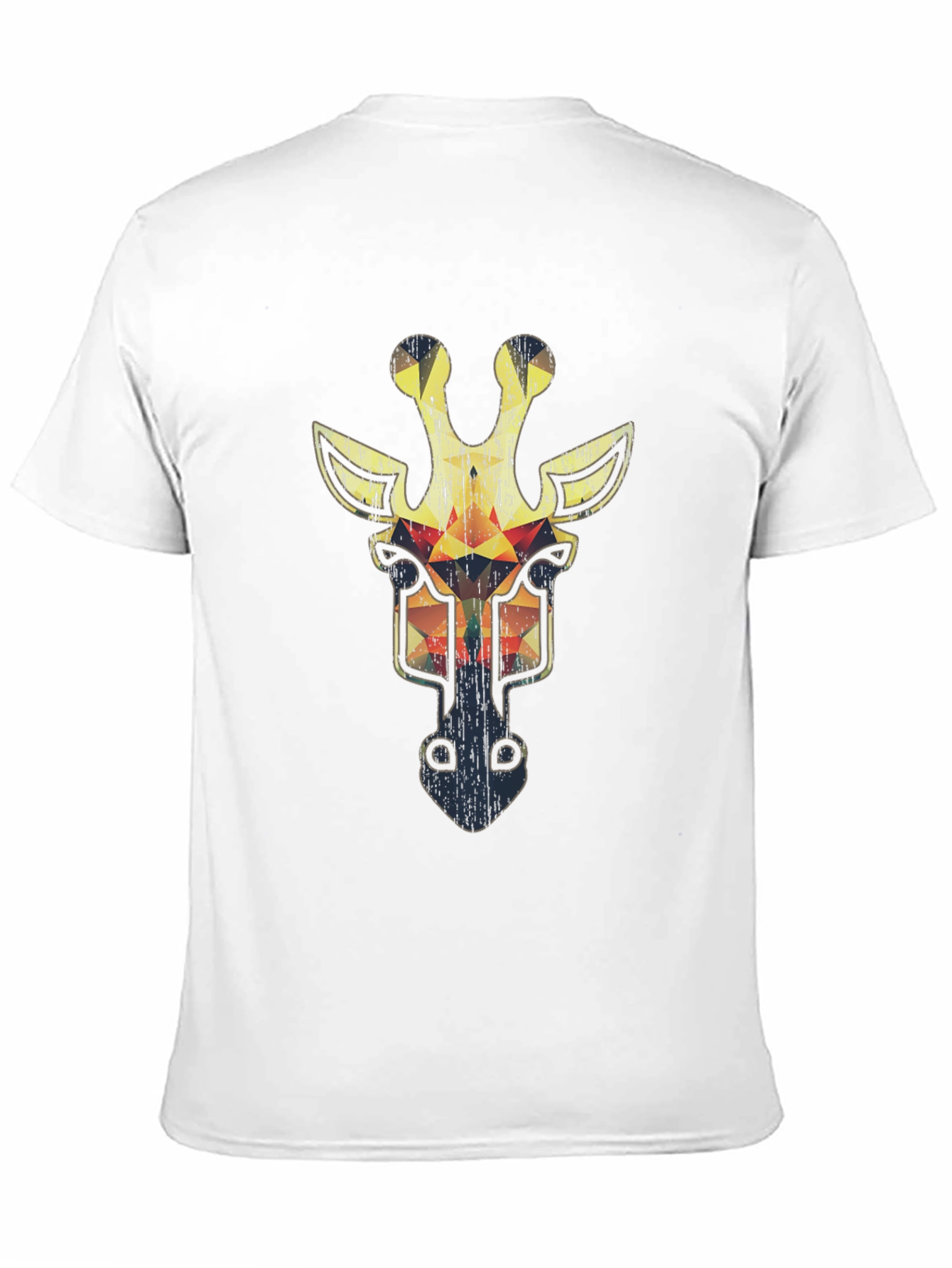 Black Geometric Giraffe Graphic Tee - Cool Animal Print T-Shirt view 11