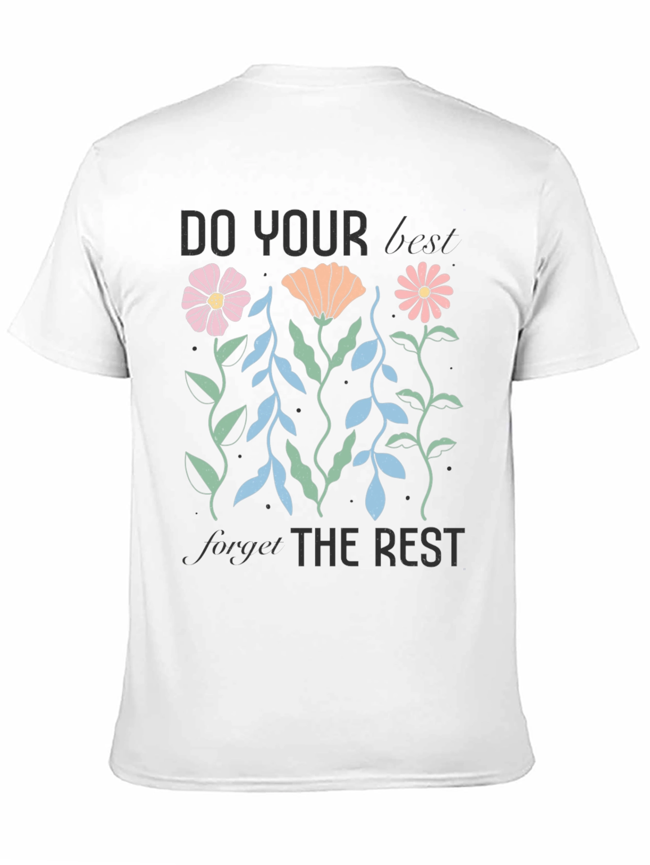 Black Motivational Floral Graphic T-Shirt view 11