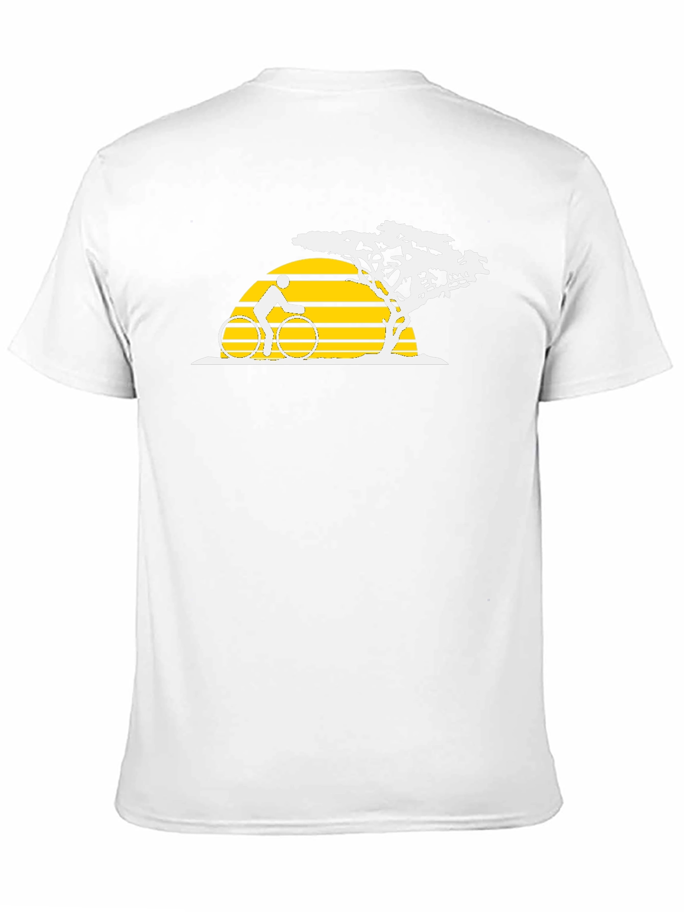 Black Cyclist Sunset Graphic Tee - Black Cotton T-Shirt view 11