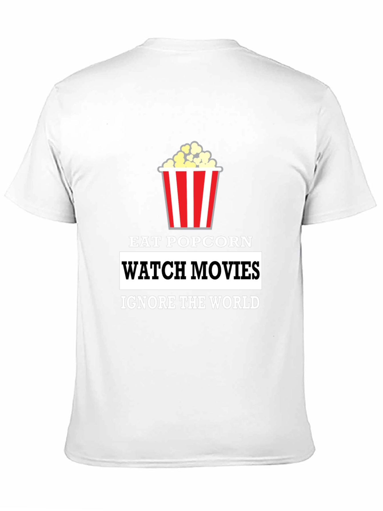 Black Eat Popcorn Watch Movies T-Shirt view 11