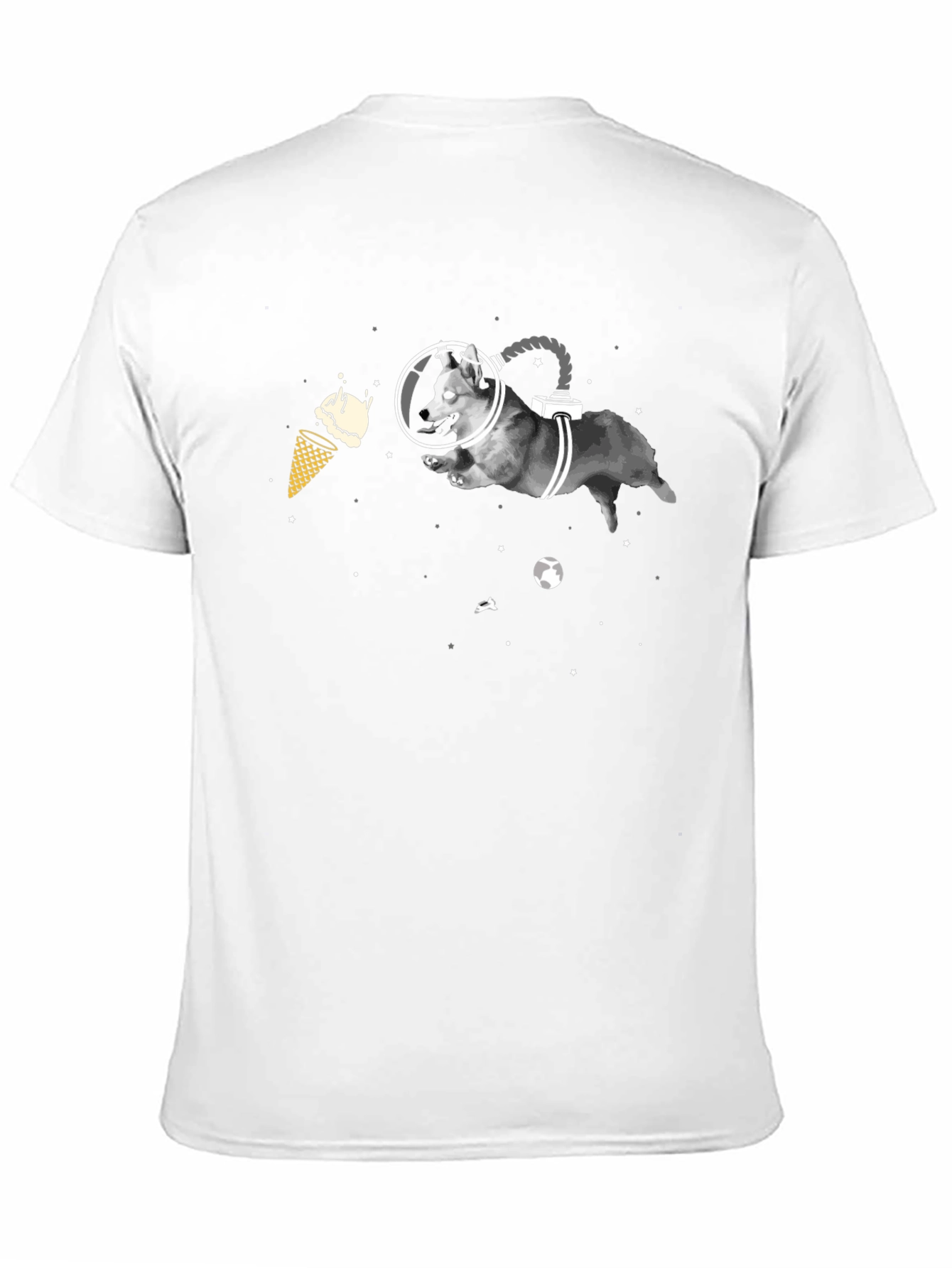 Black Space Dog T-Shirt - Funny Graphic Tee view 11