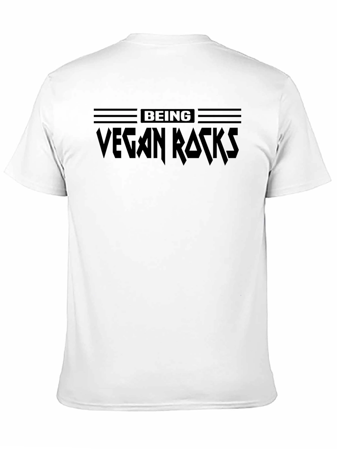 Black Being Vegan Rocks T-Shirt - Black Graphic Tee view 11