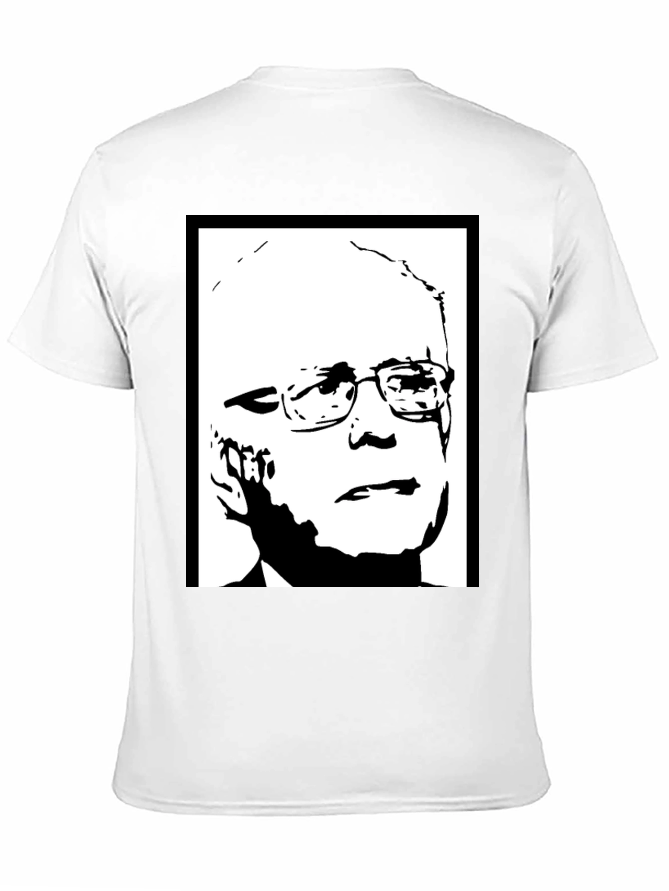 Black Political Graphic Tee - Bernie Sanders Portrait Shirt view 11