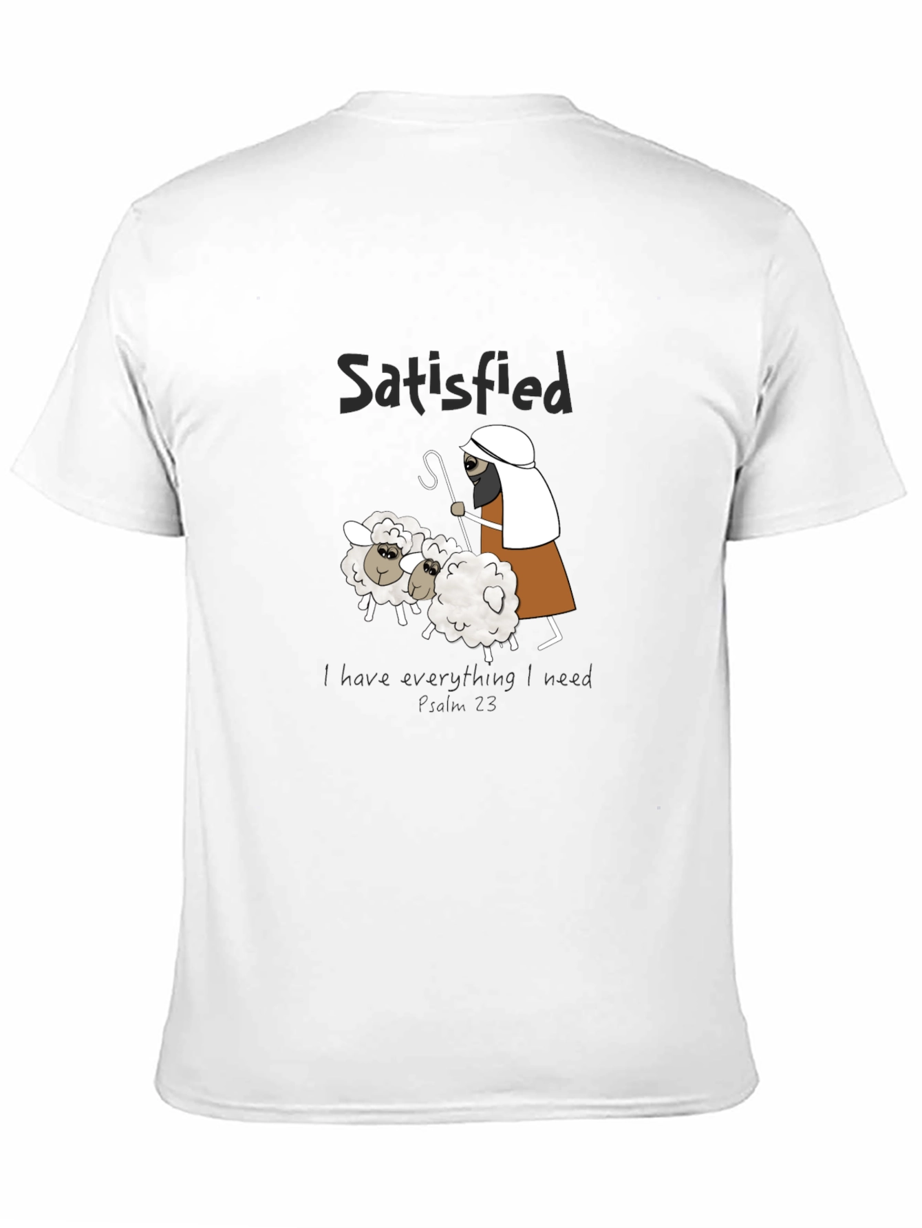 Black Satisfied Shepherd & Sheep Black T-Shirt view 11