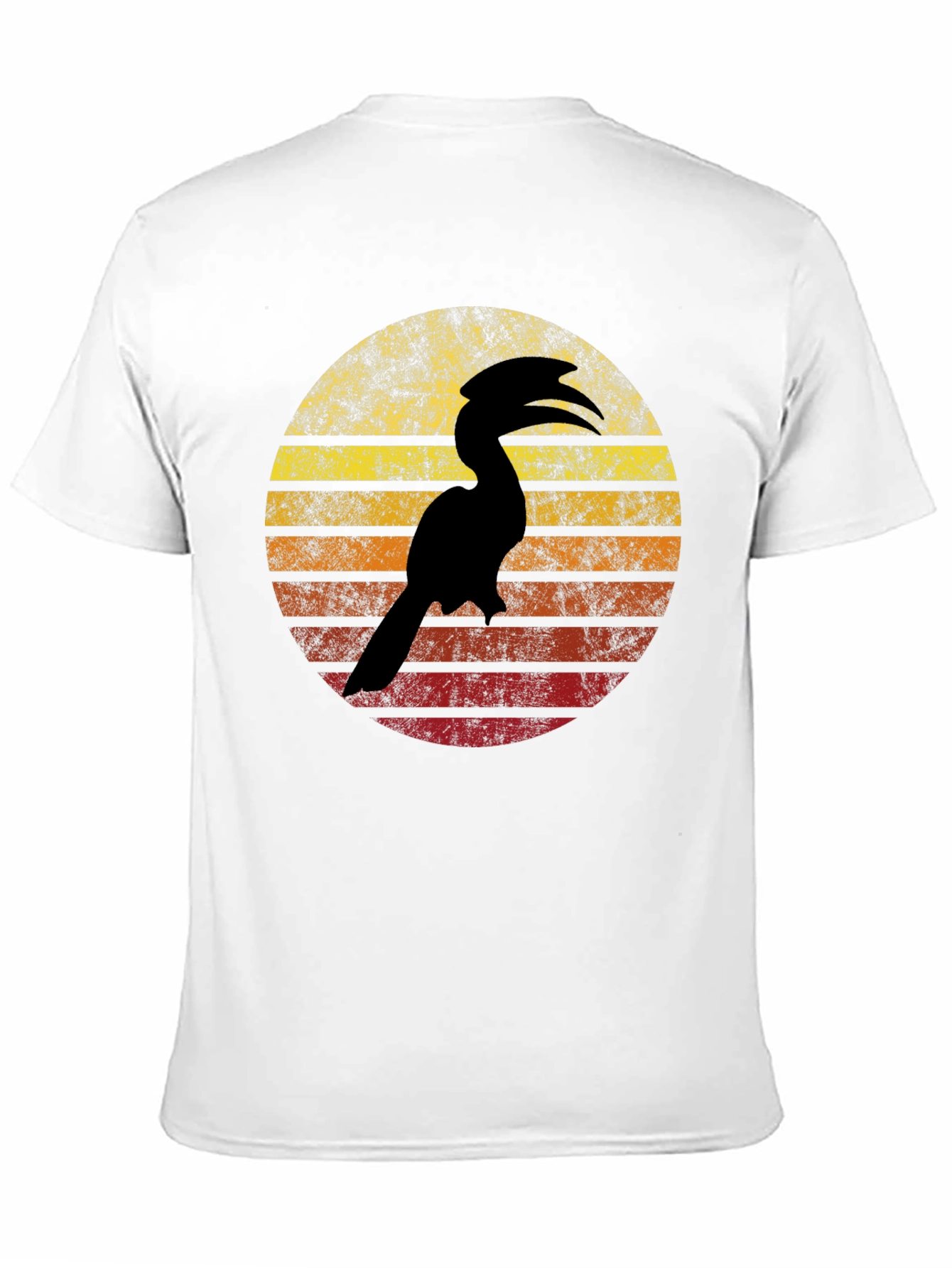 Black Vintage Hornbill Sunset Graphic Tee view 11