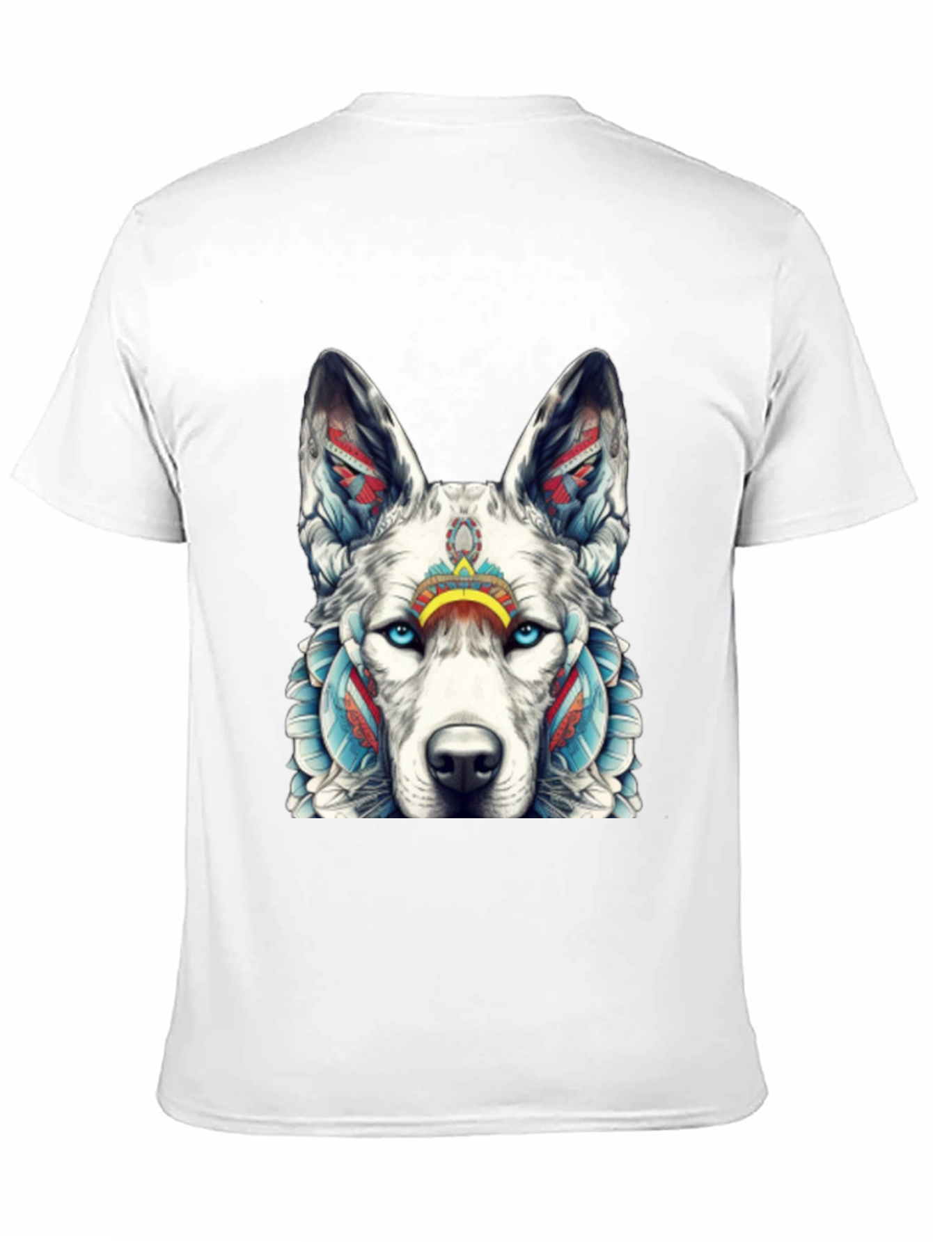 Black Wolf Graphic Tee - Tribal Style T-Shirt view 11