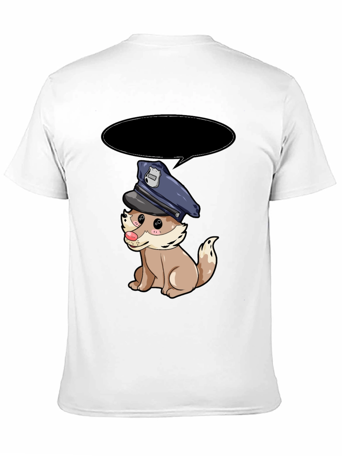 Black Cartoon Dog Police T-Shirt view 11