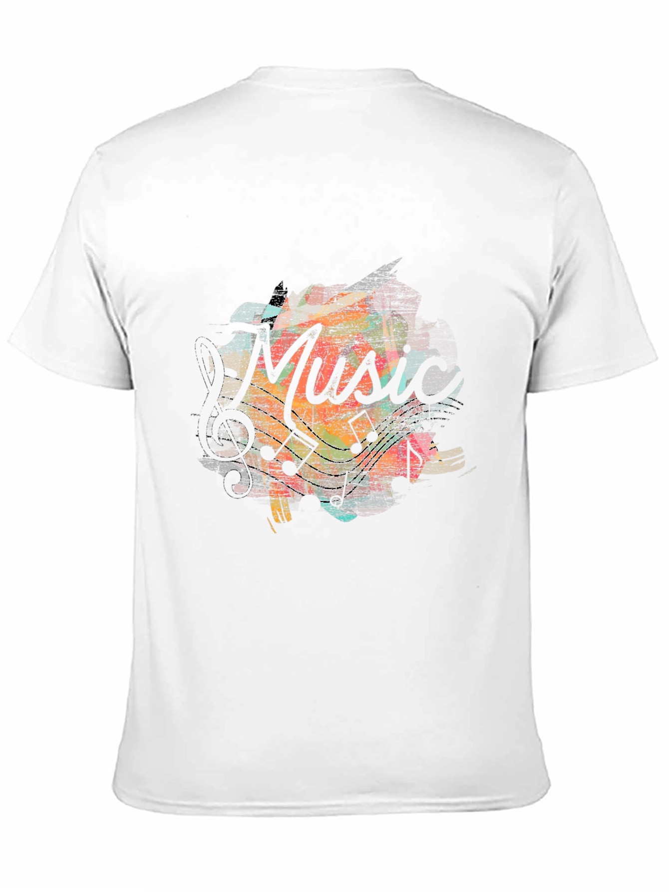 Black Music Notes Graphic Tee - Stylish Unisex Black T-Shirt view 11
