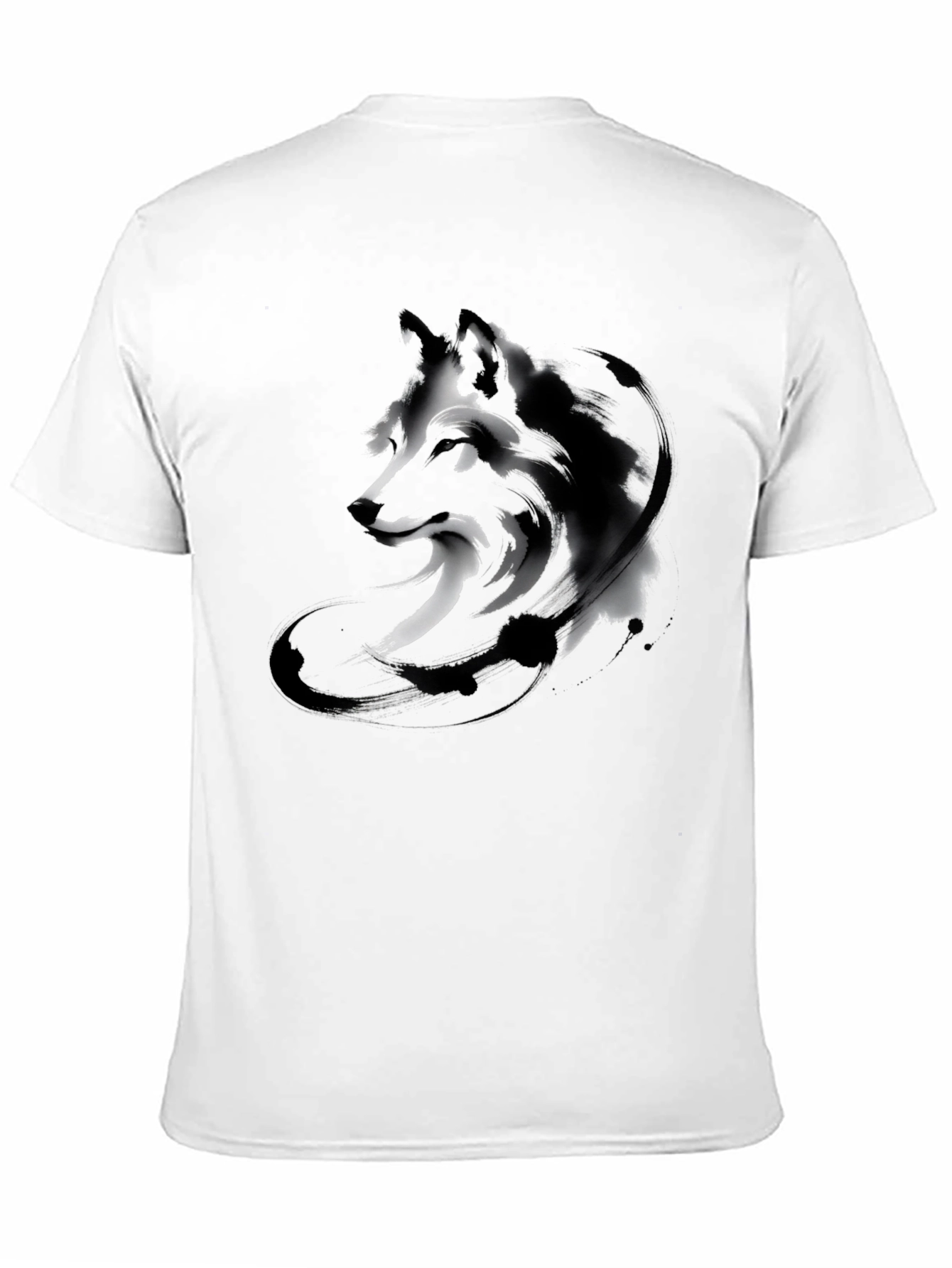 Black Abstract Wolf Graphic Tee - Black view 11