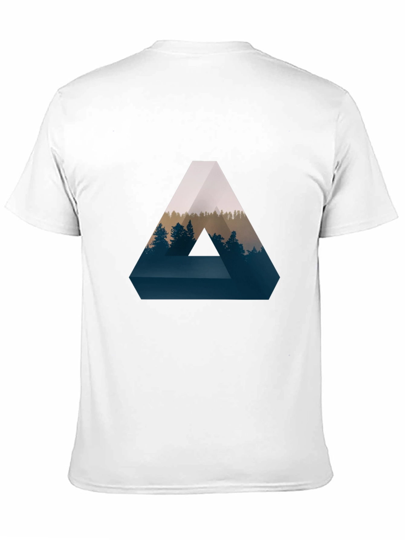 Black Geometric Forest Print T-Shirt - Stylish and Unique view 11