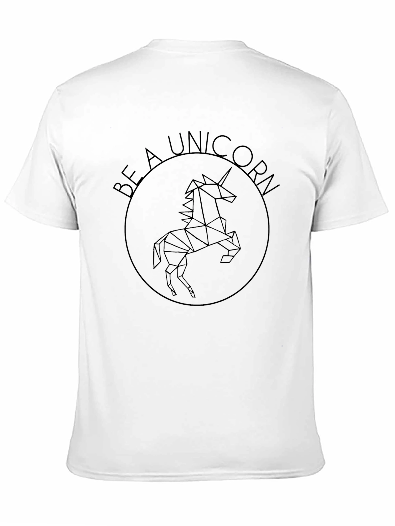 Black Geometric Unicorn Graphic Tee - Modern Black T-Shirt view 11