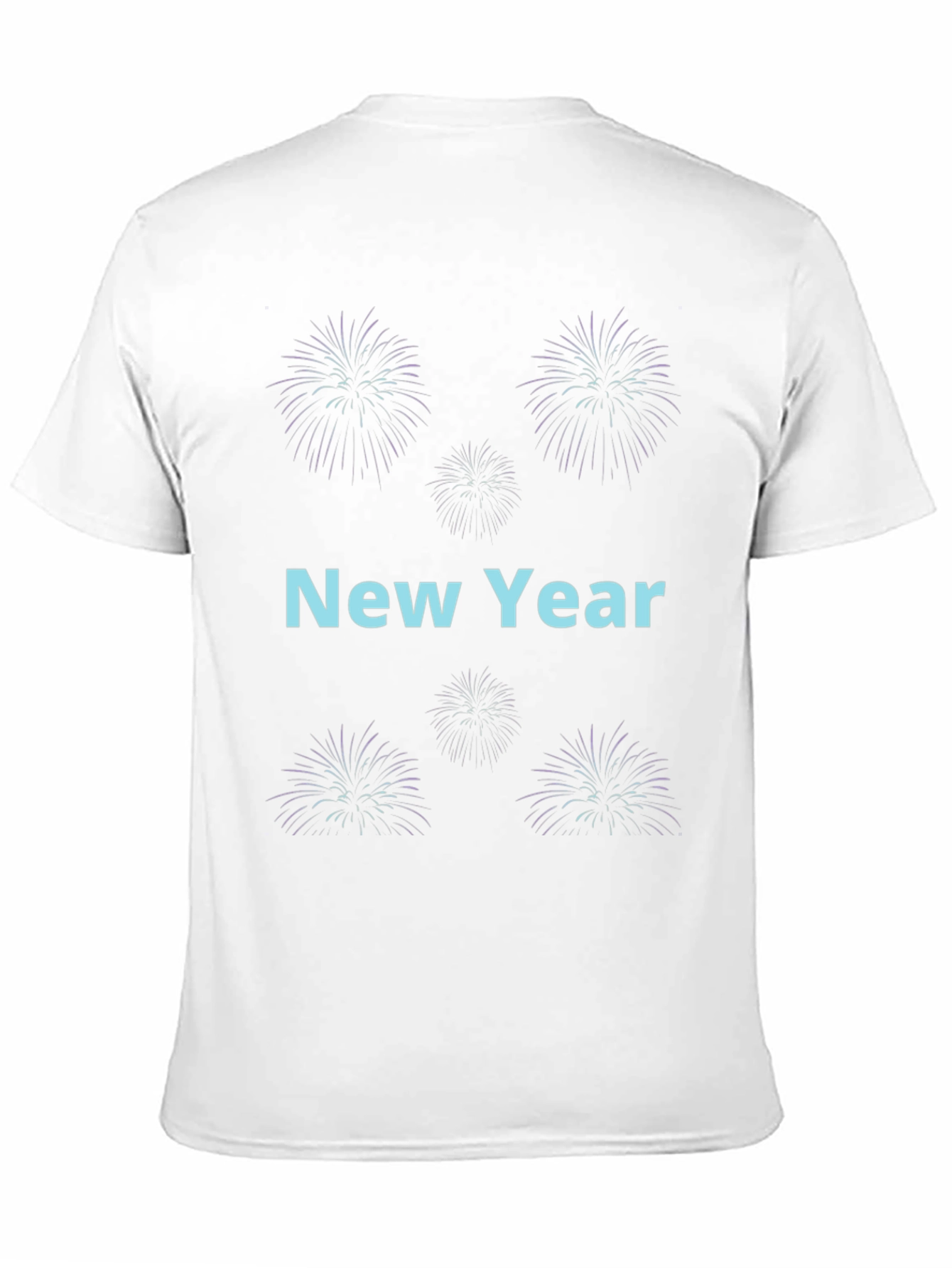 Black New Year Fireworks Graphic Tee - Black Cotton Blend view 11