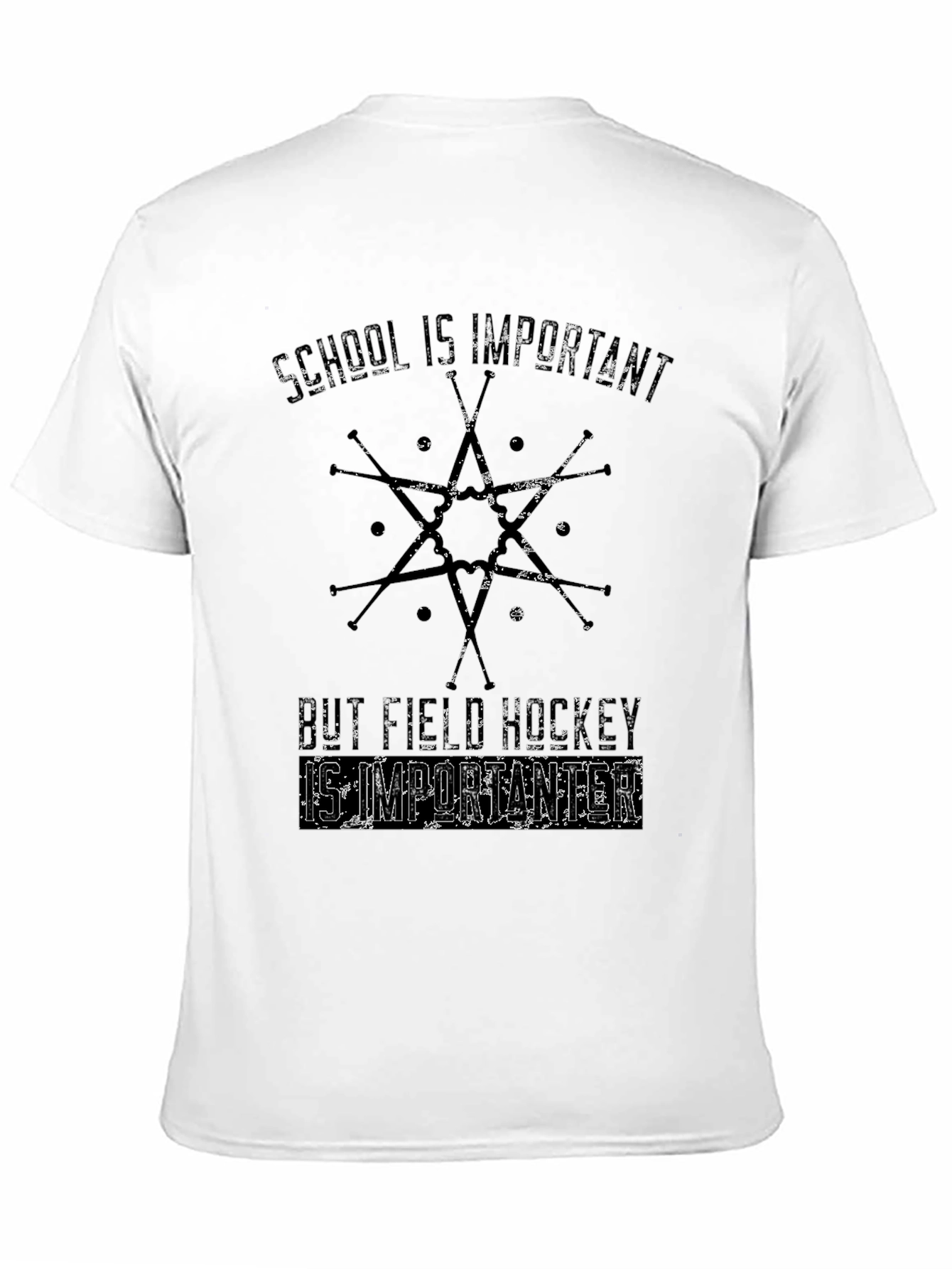 Black Field Hockey T-Shirt - School is Important view 11