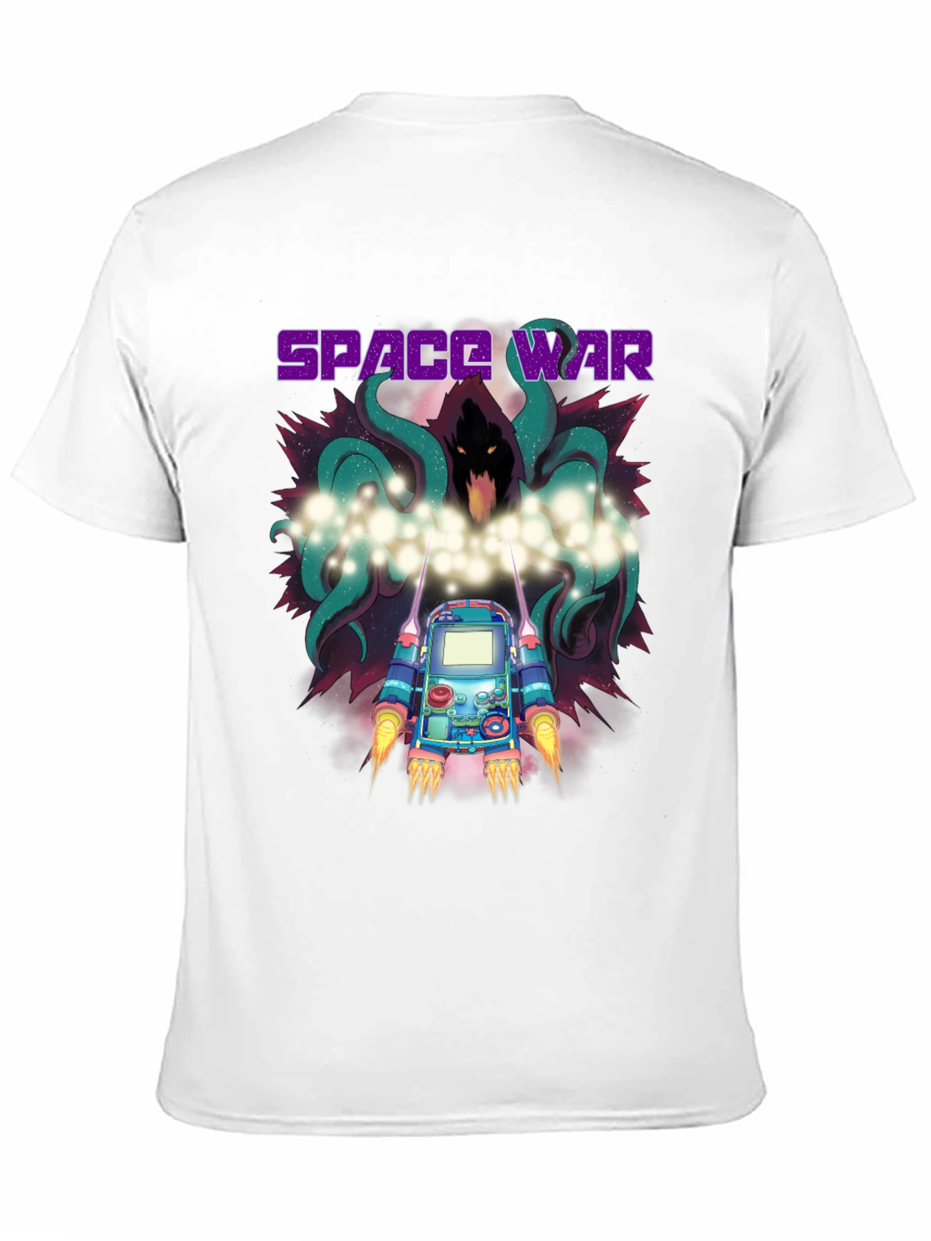 Black Space War Graphic Print Black T-Shirt view 11