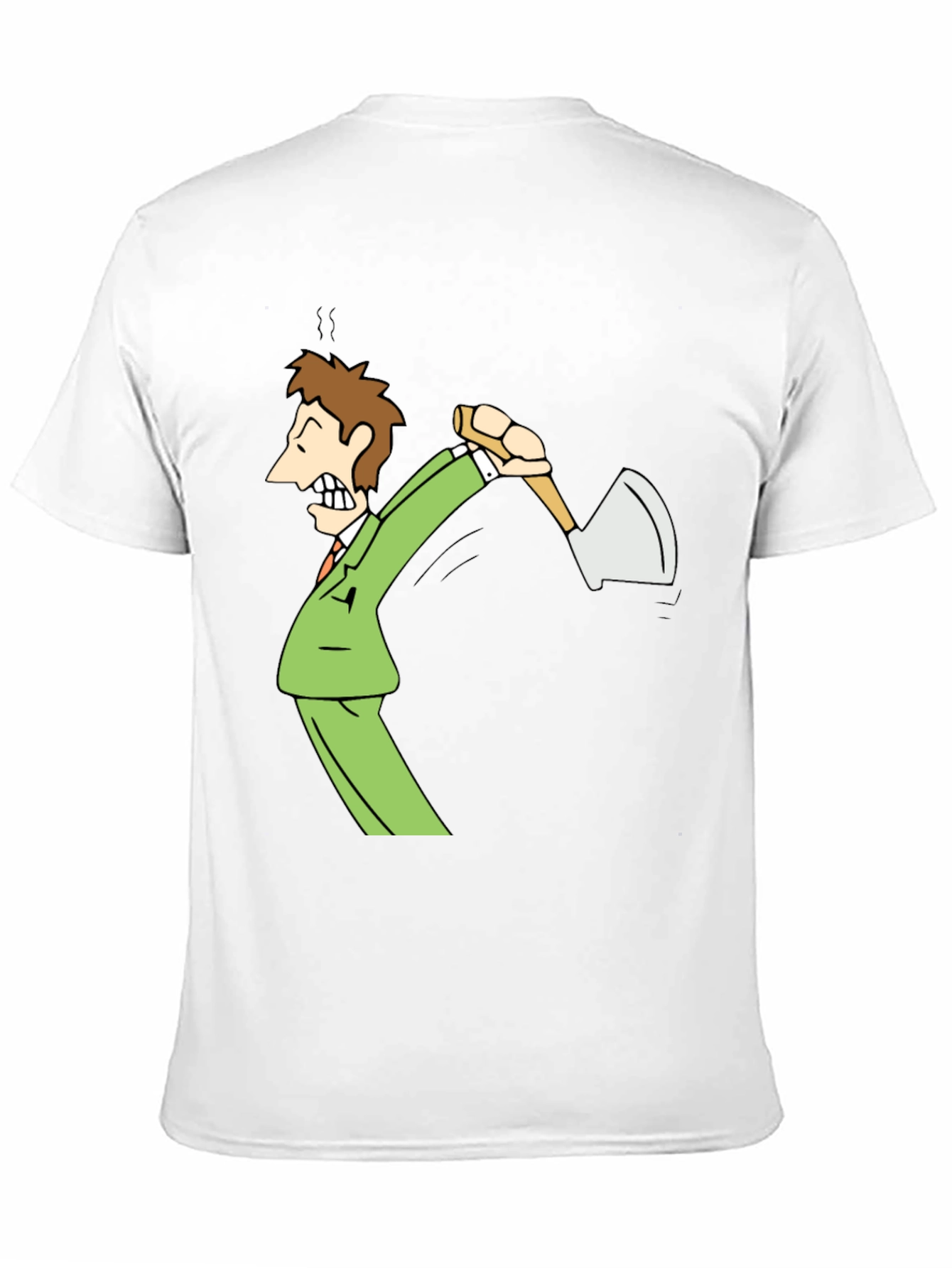 Black Axe Man Cartoon Graphic Black T-Shirt view 11