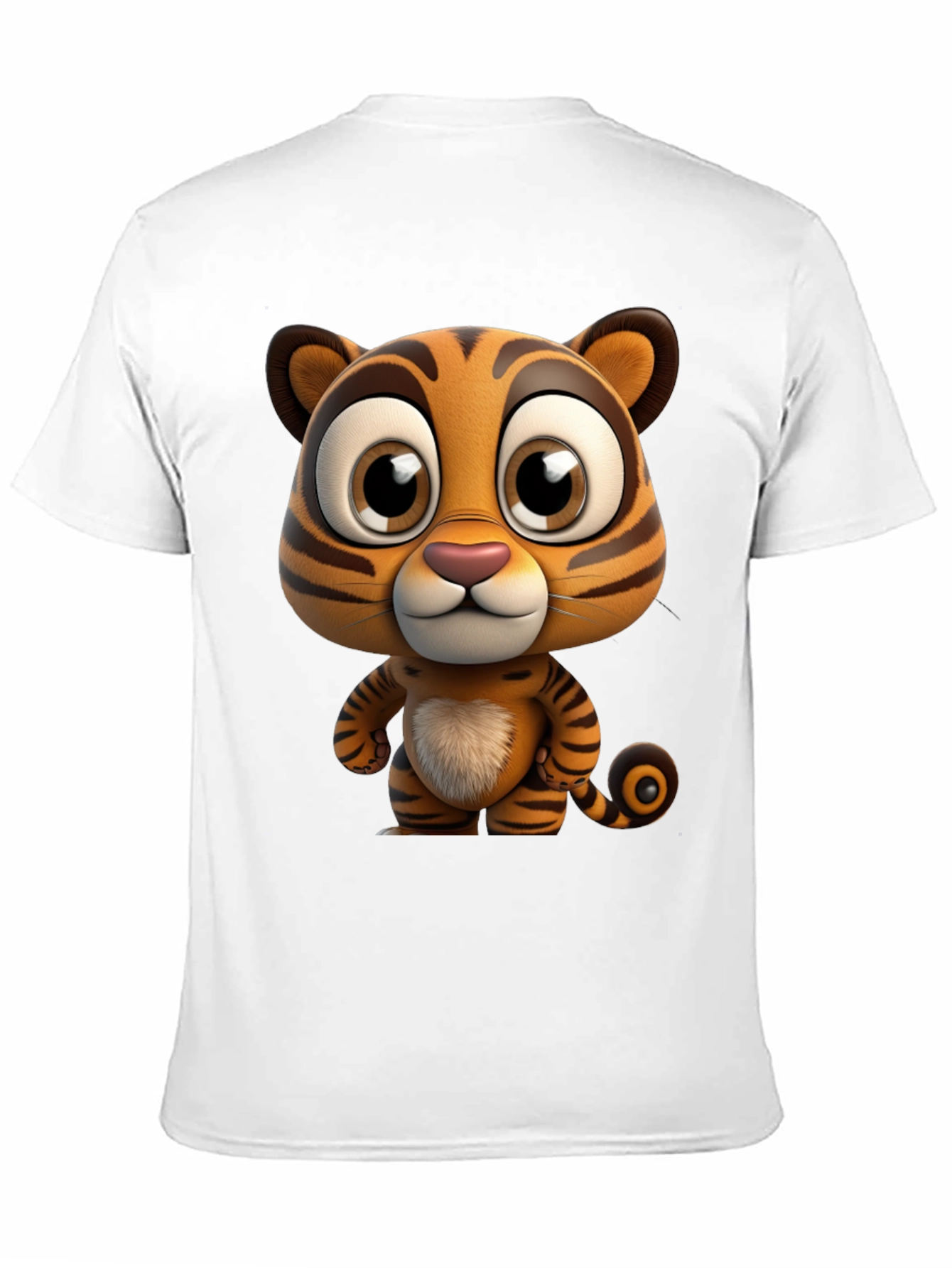 Black Cartoon Tiger Graphic Tee - Soft Black Cotton T-Shirt view 11