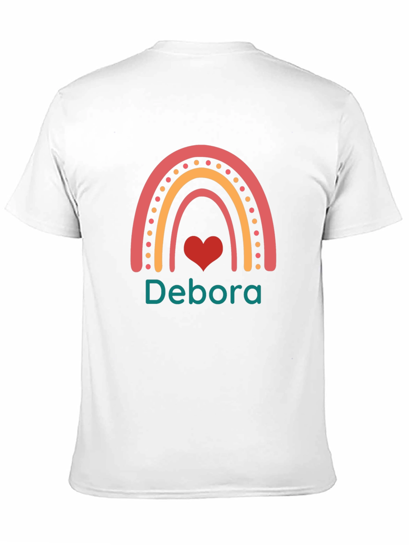 Black Debora Rainbow Heart Personalized T-Shirt view 11