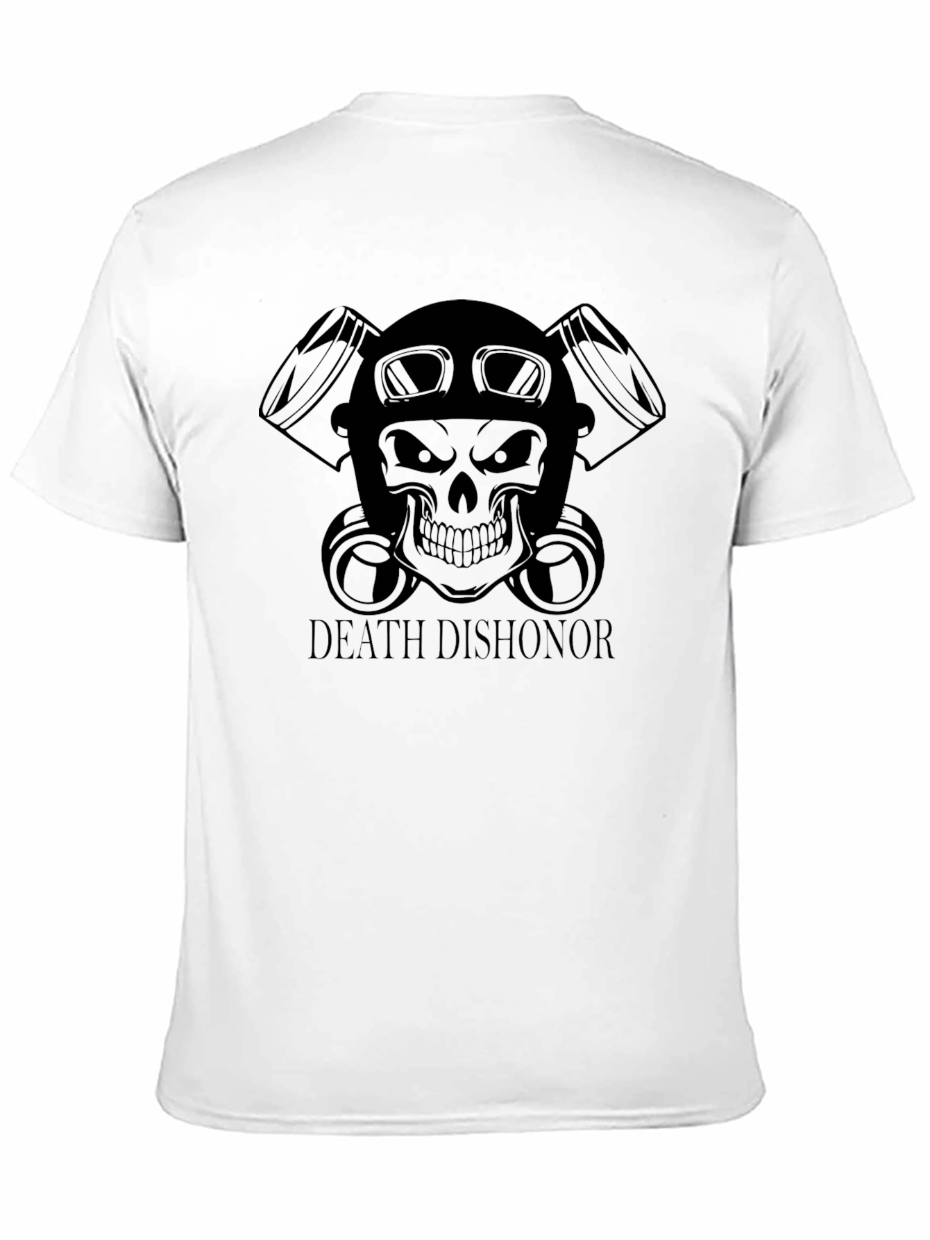 Black Death Dishonor Skull Biker T-Shirt view 11