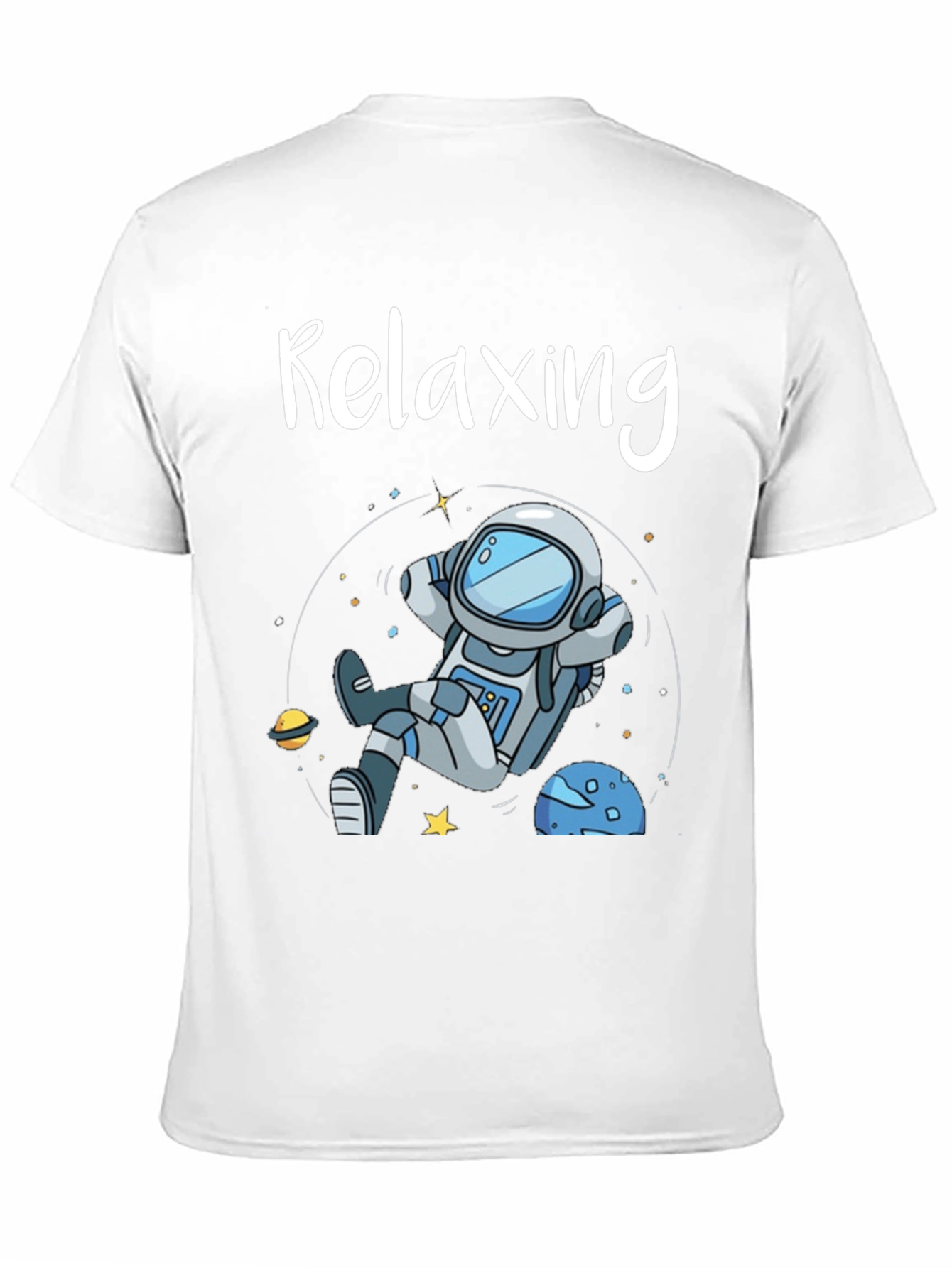Black Relaxing Astronaut Graphic T-Shirt view 11