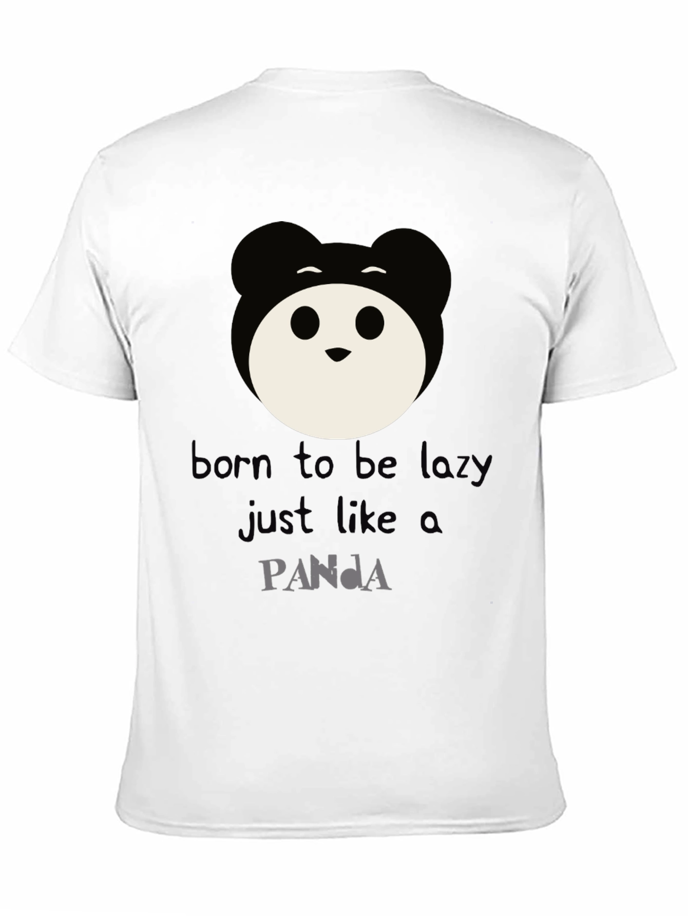 Black Born to Be Lazy Panda Graphic Tee view 11