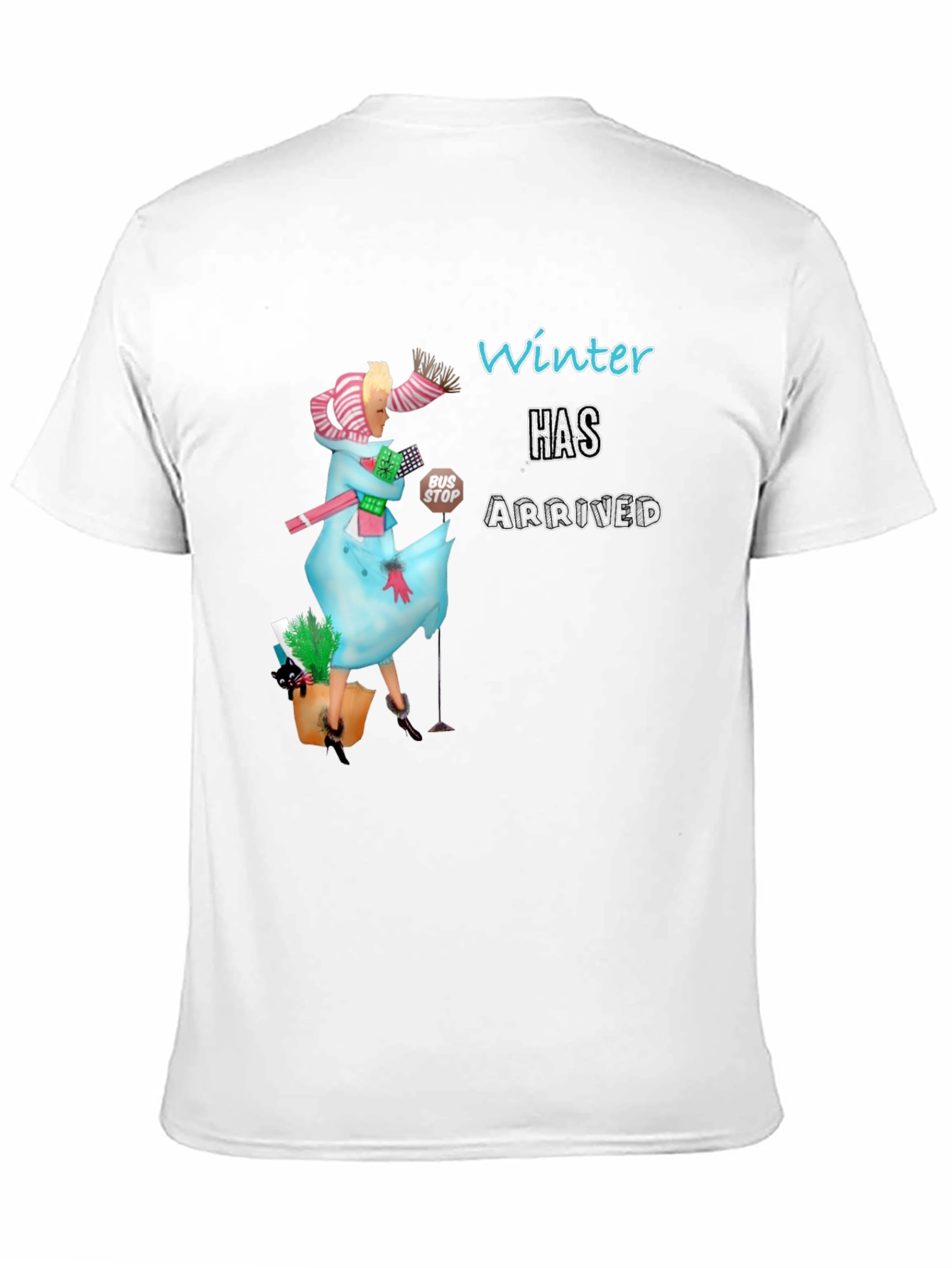 Black Winter Has Arrived Graphic Tee - Unisex Black T-Shirt view 11