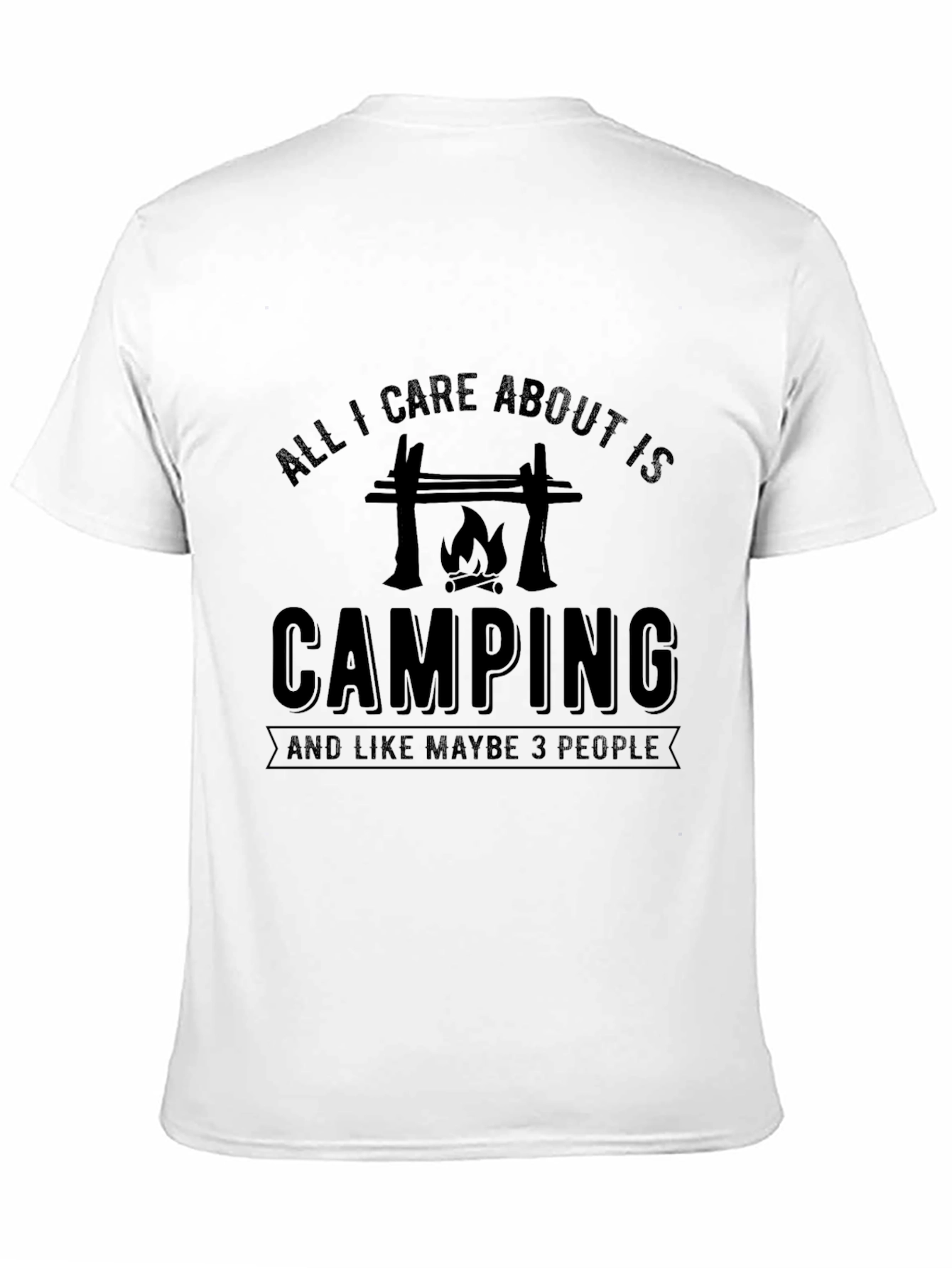 Black Camping Lover Graphic Tee - "All I Care About Is Camping" view 11