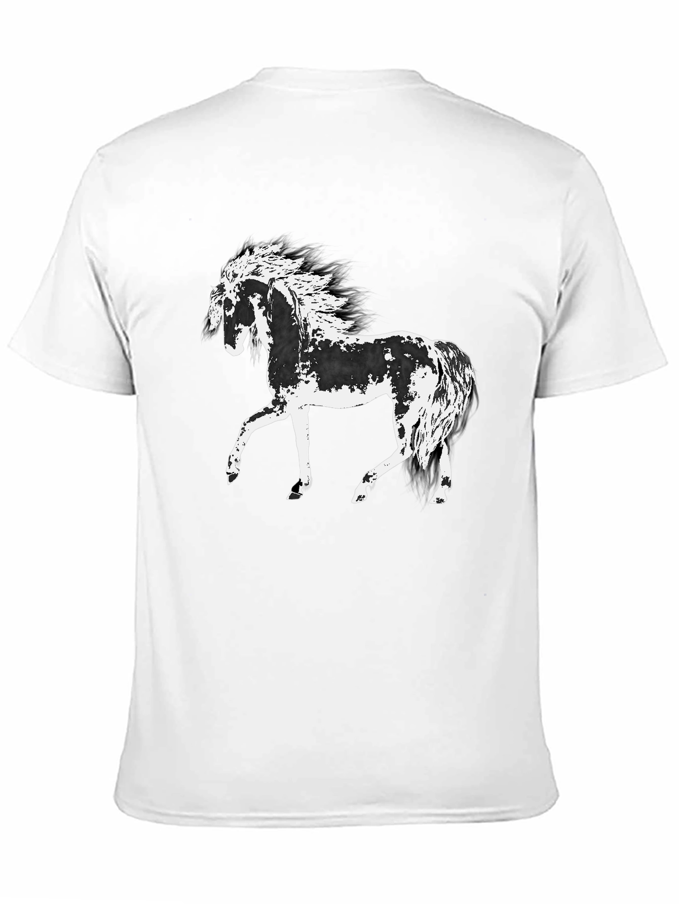 Black Horse Graphic Tee - Black Cotton T-Shirt view 11