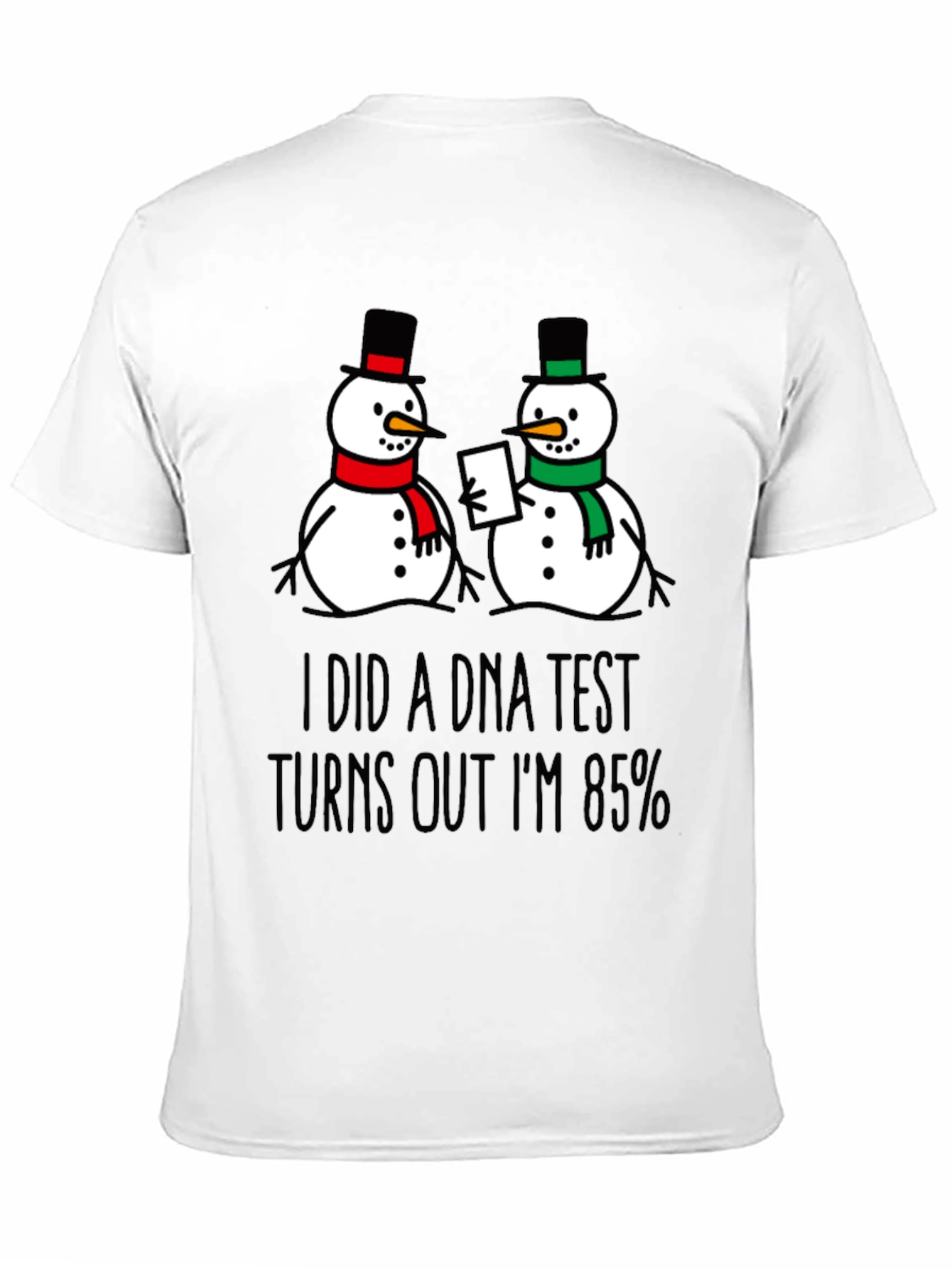 Black DNA Test Snowman Graphic Tee view 11