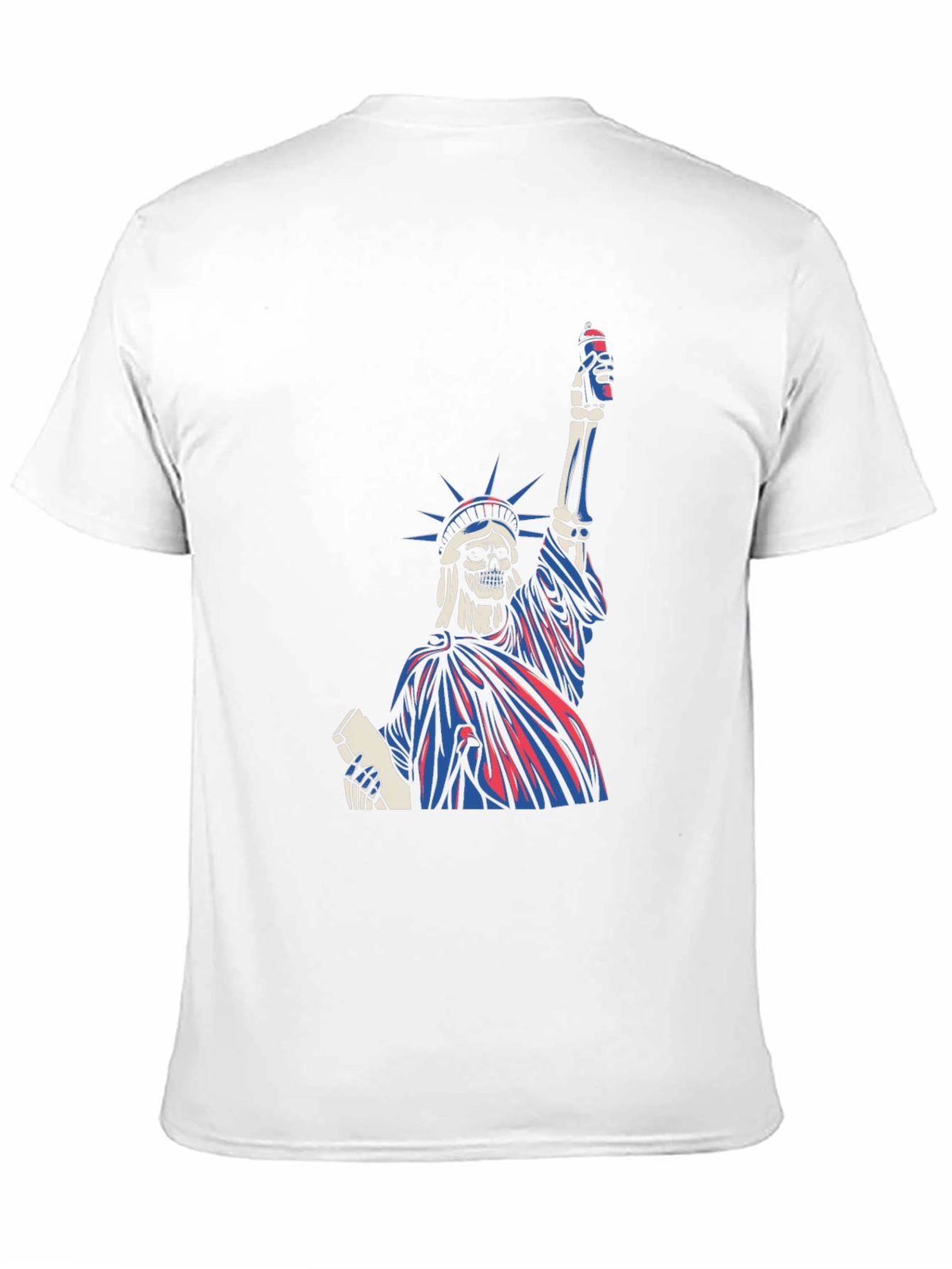 Black Statue of Liberty Skeleton Graphic T-Shirt view 11
