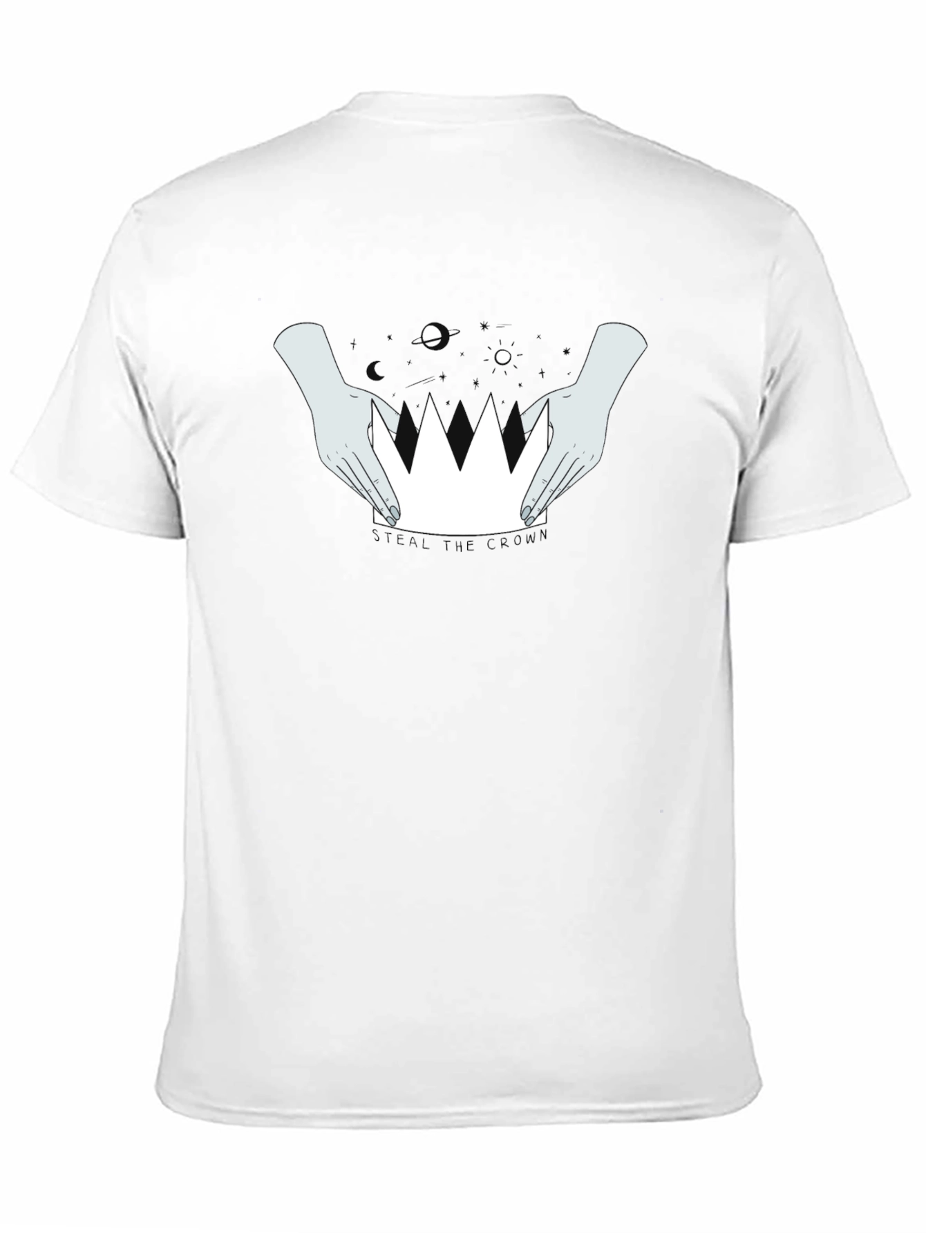 Crown Hands Graphic Tee - Black Cotton T-Shirt - 11