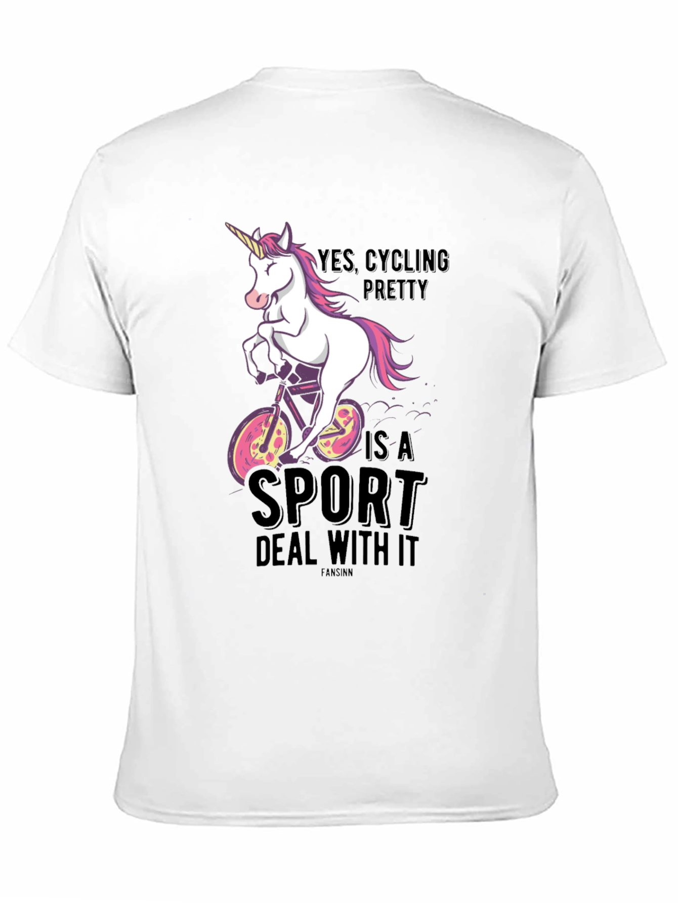 Black Cycling Unicorn T-Shirt - Yes Cycling Pretty Is A Sport view 11