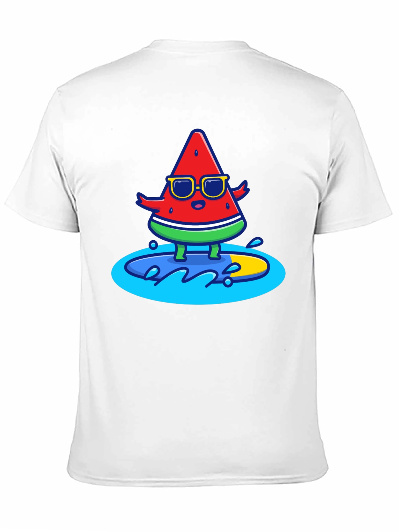 Black Cool Watermelon Surfing Graphic T-Shirt view 11