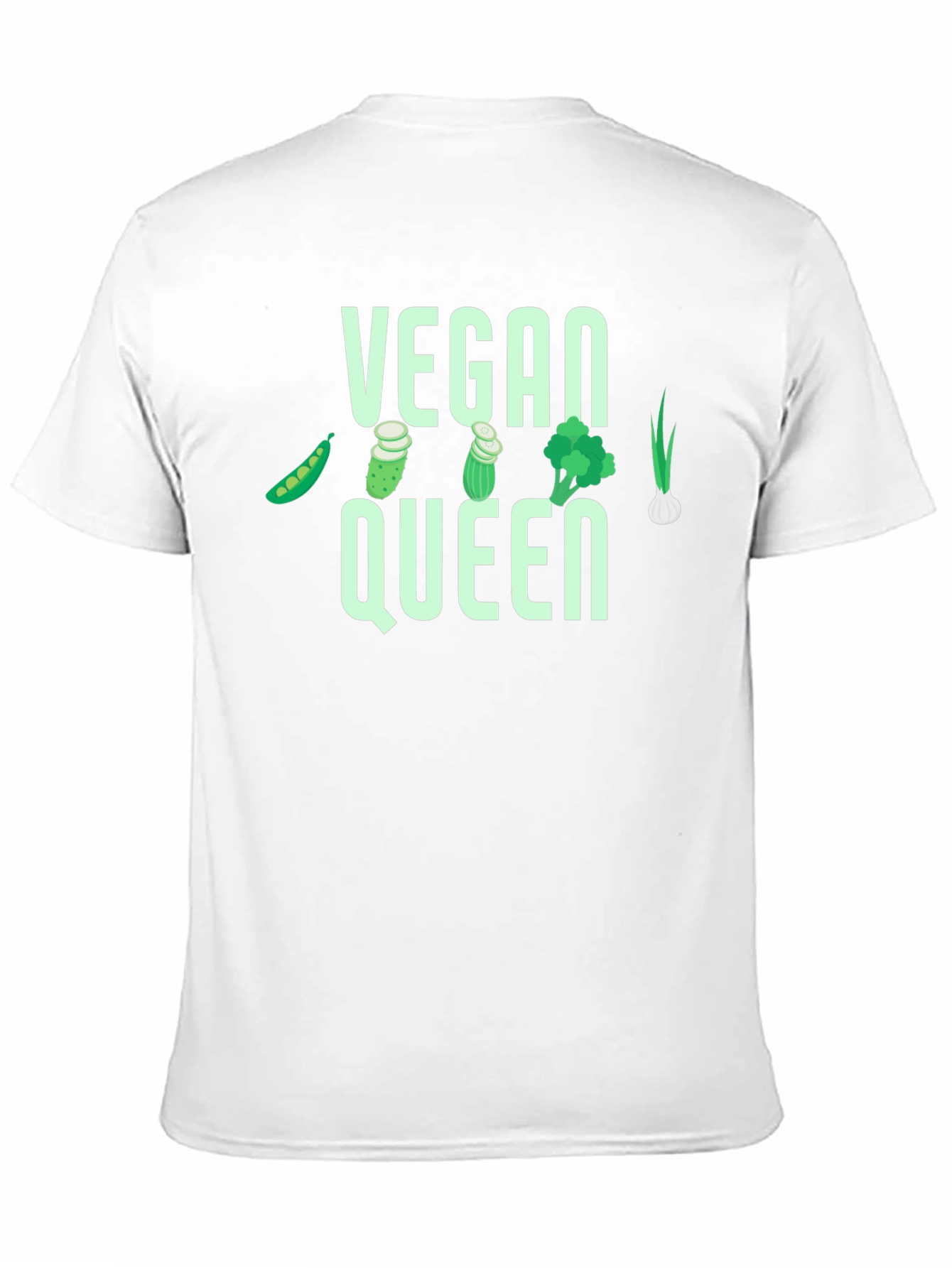 Black Vegan Queen T-Shirt - Vegetable Graphic Tee view 11