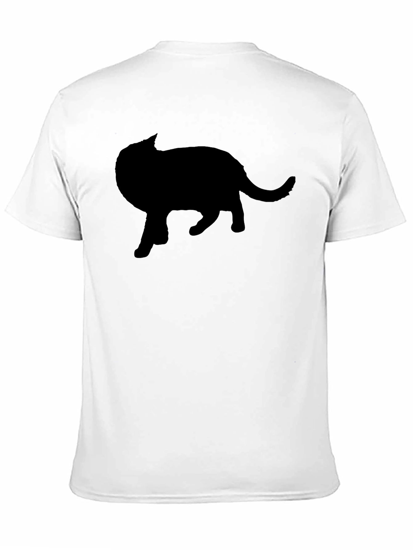 Black Black Cat Silhouette Graphic Tee - Men's Crew Neck view 11