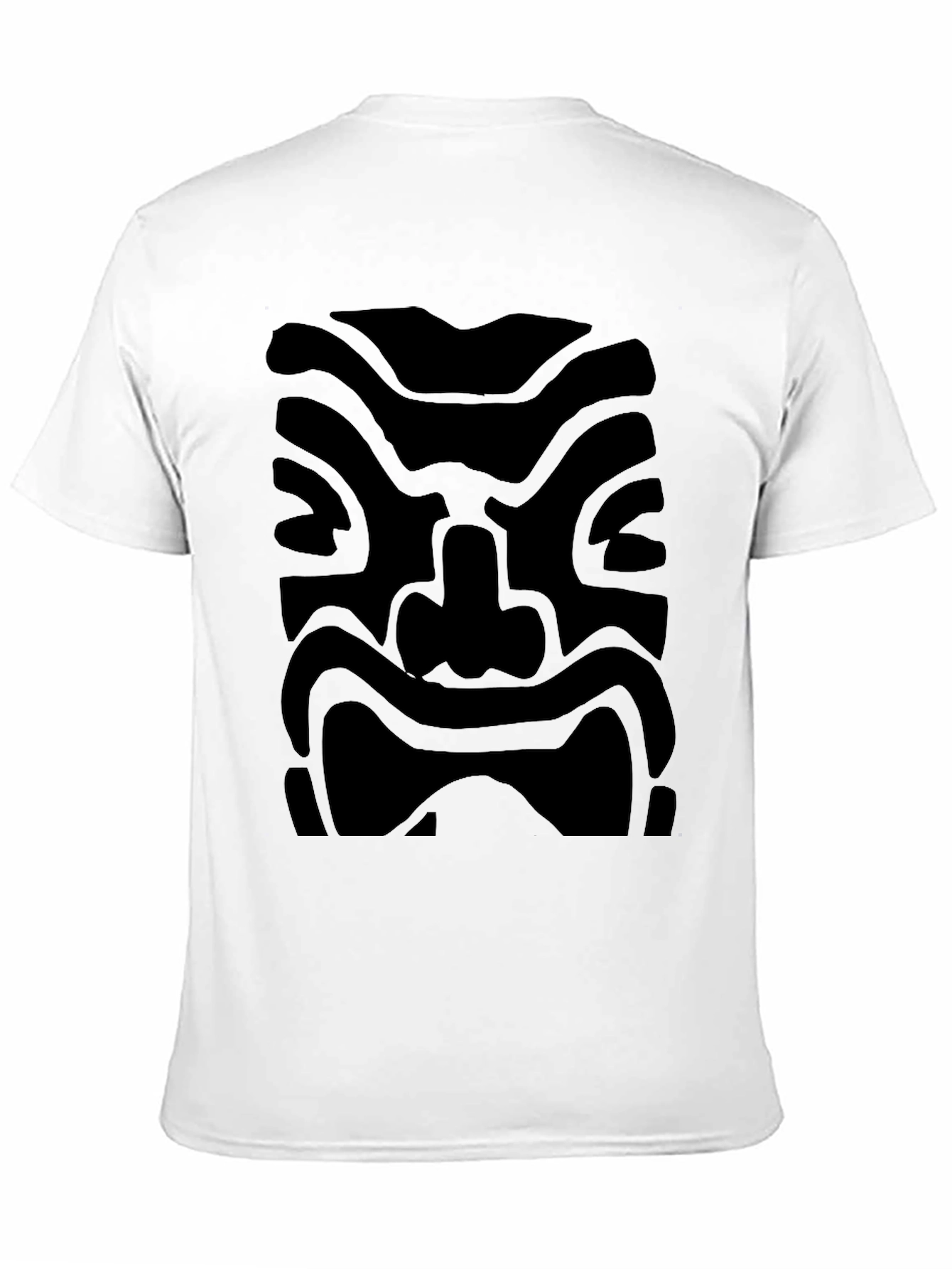 Black Abstract Face Graphic Black T-Shirt view 11