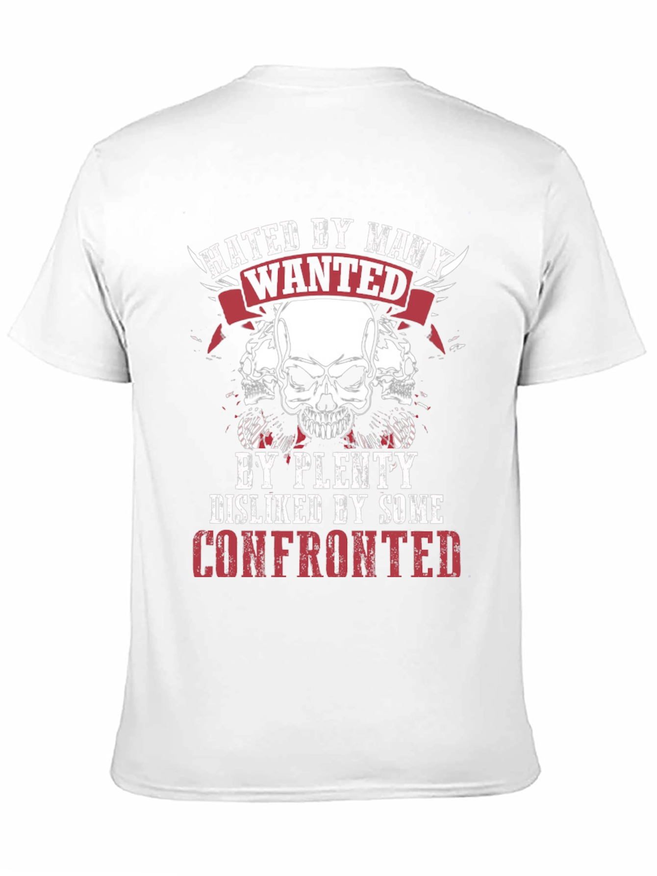 Black Hated By Many Skull Graphic T-Shirt view 11