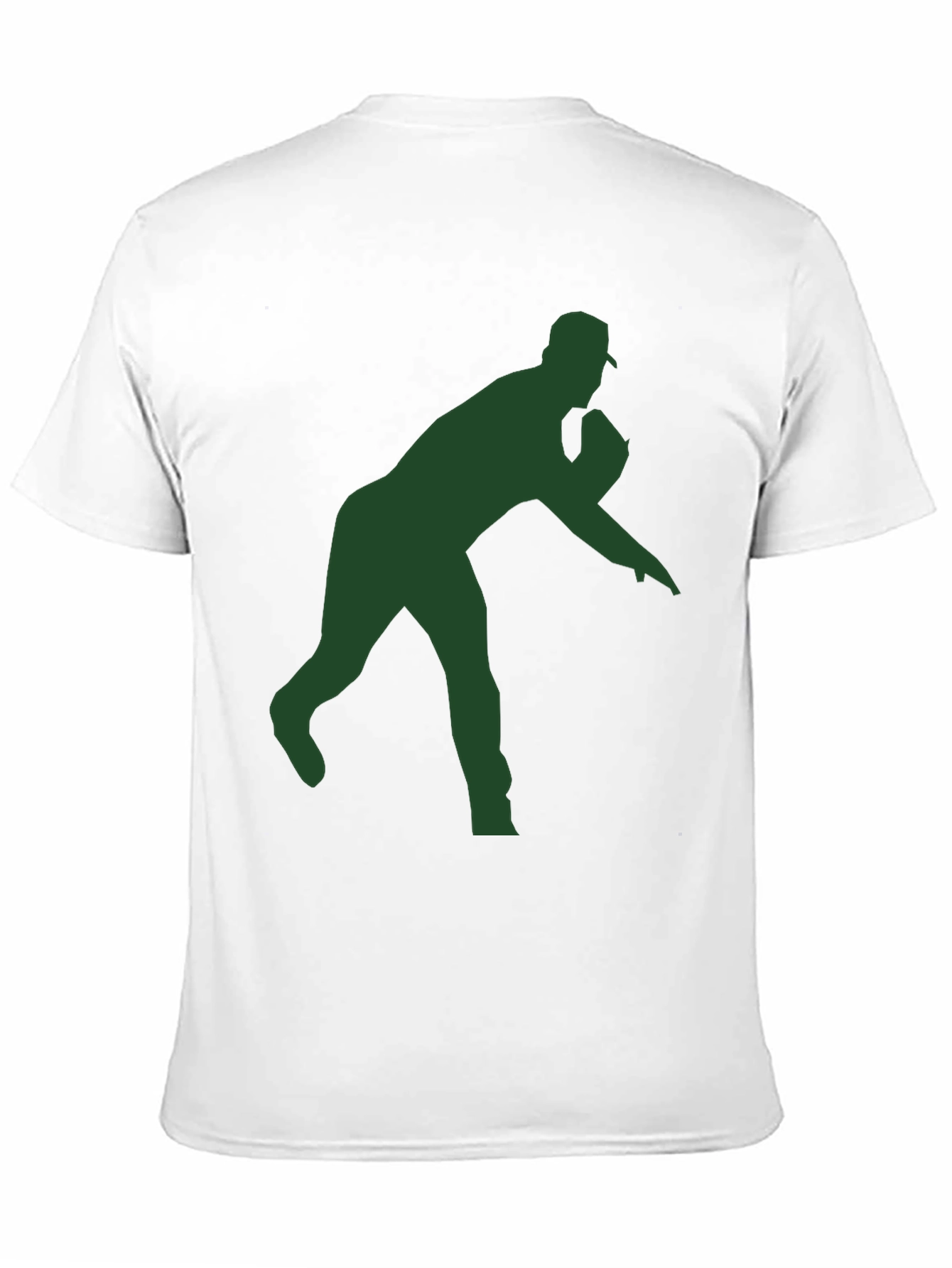 Black Baseball Pitcher Silhouette T-Shirt view 11