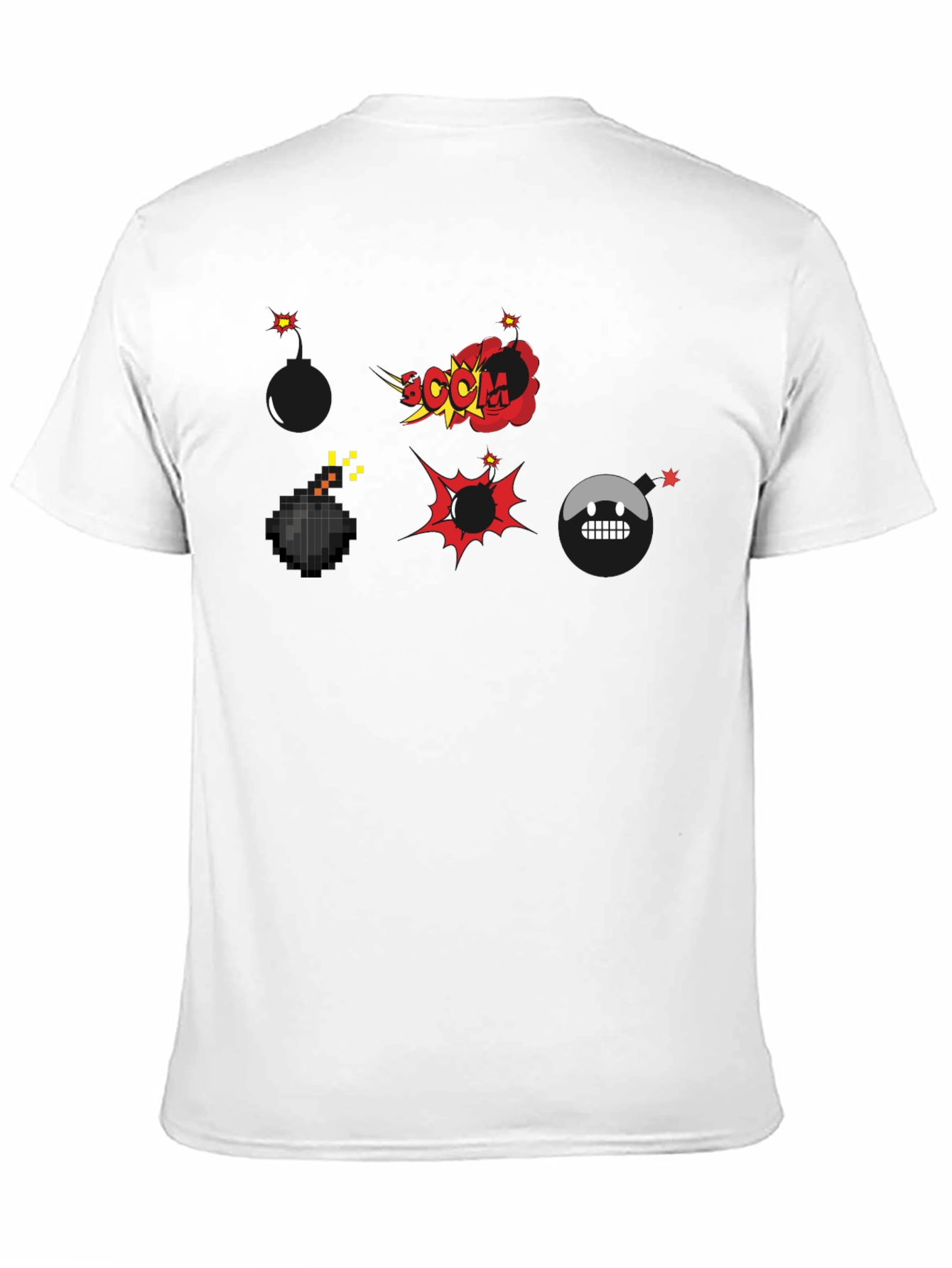 Black Cartoon Bomb Explosion Black T-Shirt view 11