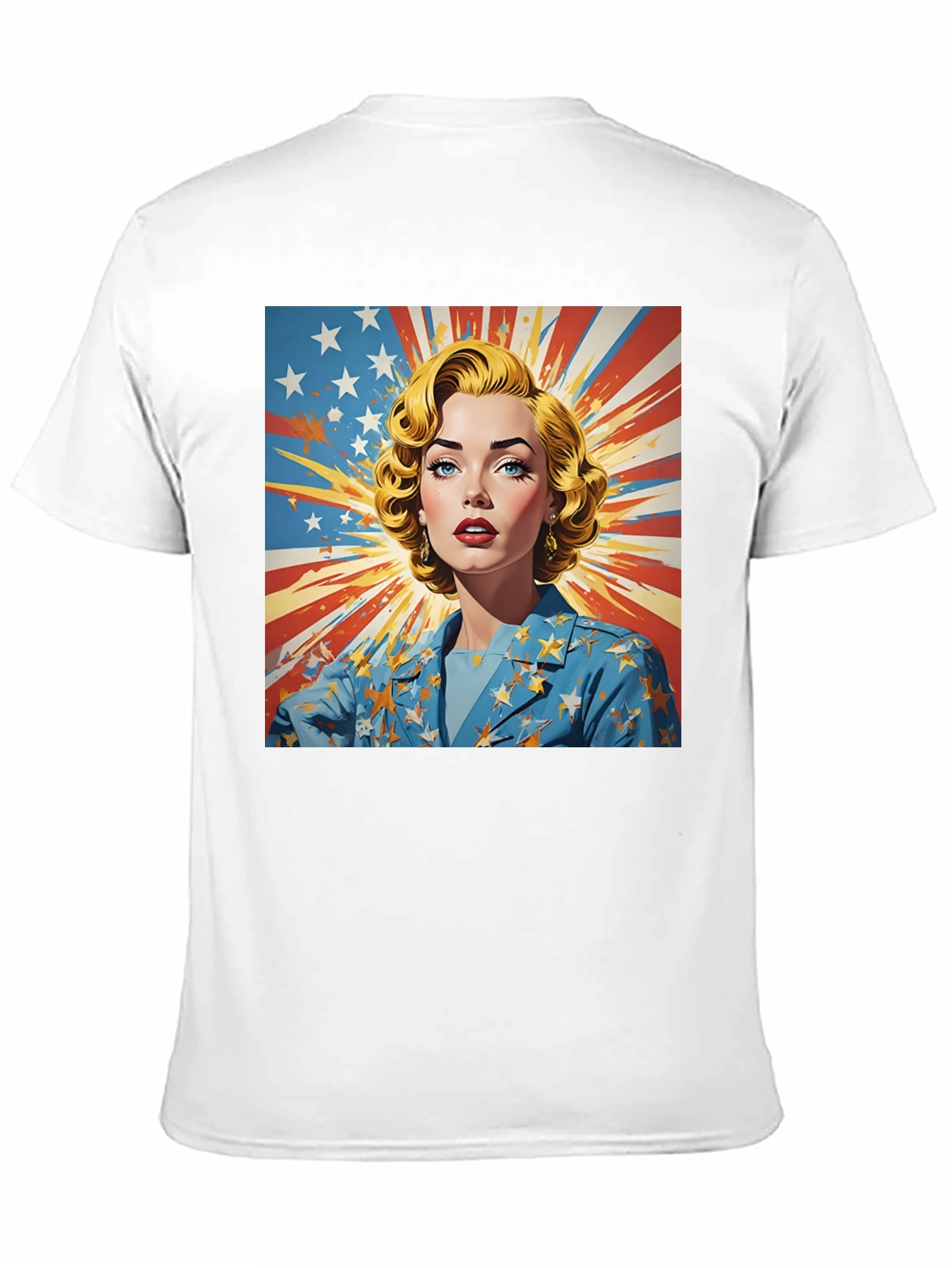 Black Retro Patriotic Woman T-Shirt - Vintage Americana Tee view 11