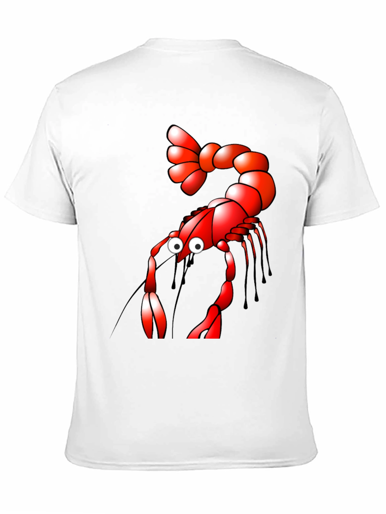 Black Shrimp Cartoon Graphic Tee - Black view 11
