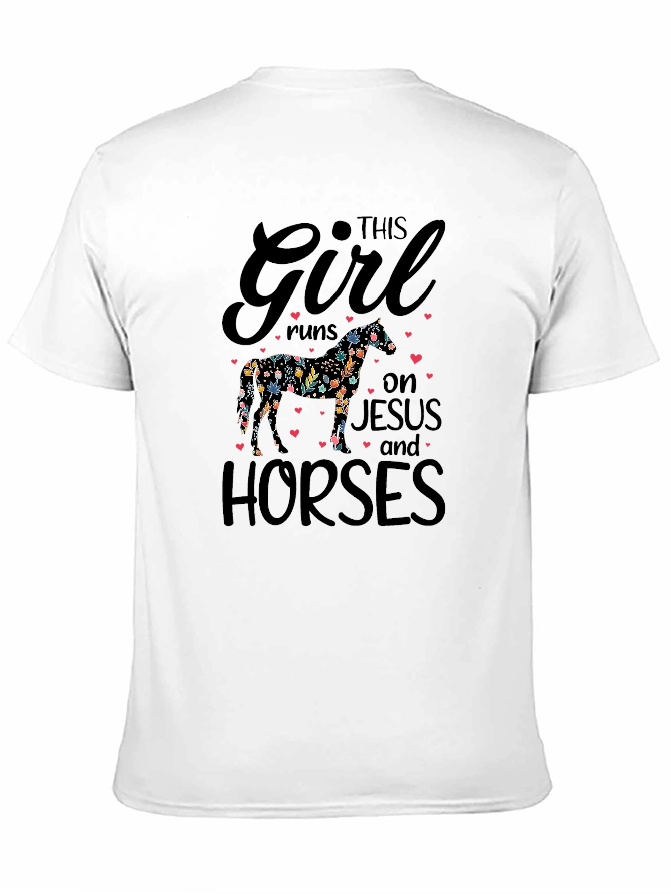 Black This Girl Runs on Jesus and Horses T-Shirt view 11