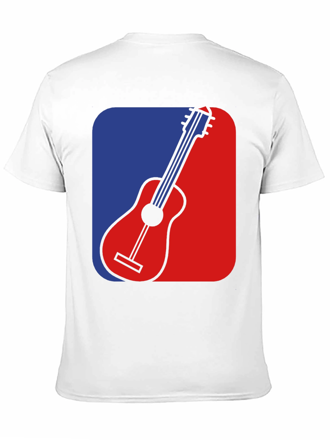 Black Guitar Graphic Tee - Blue & Red Design, Black T-Shirt view 11