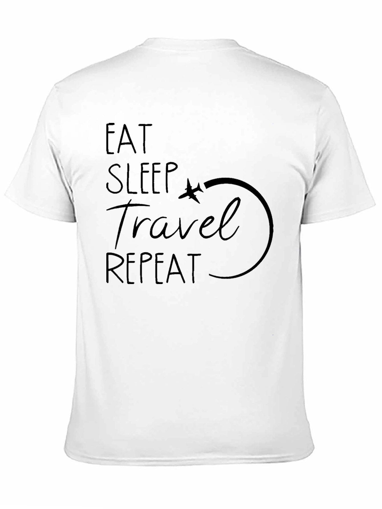 Eat Sleep Travel Repeat Black Graphic Tee - 11